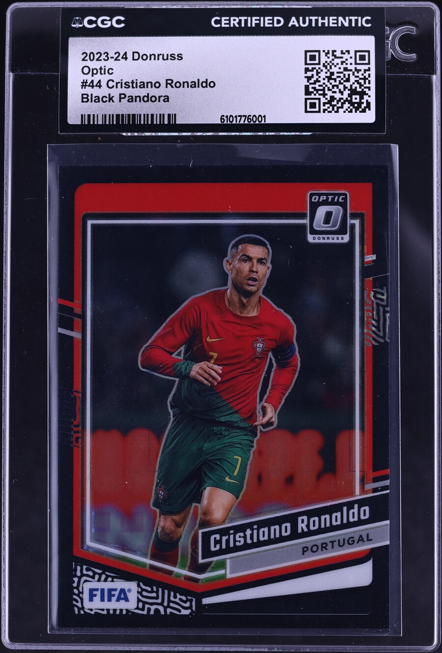 2023 Donruss Optic Black Pandora Cristiano Ronaldo 1/1 #44 CGC AUTH