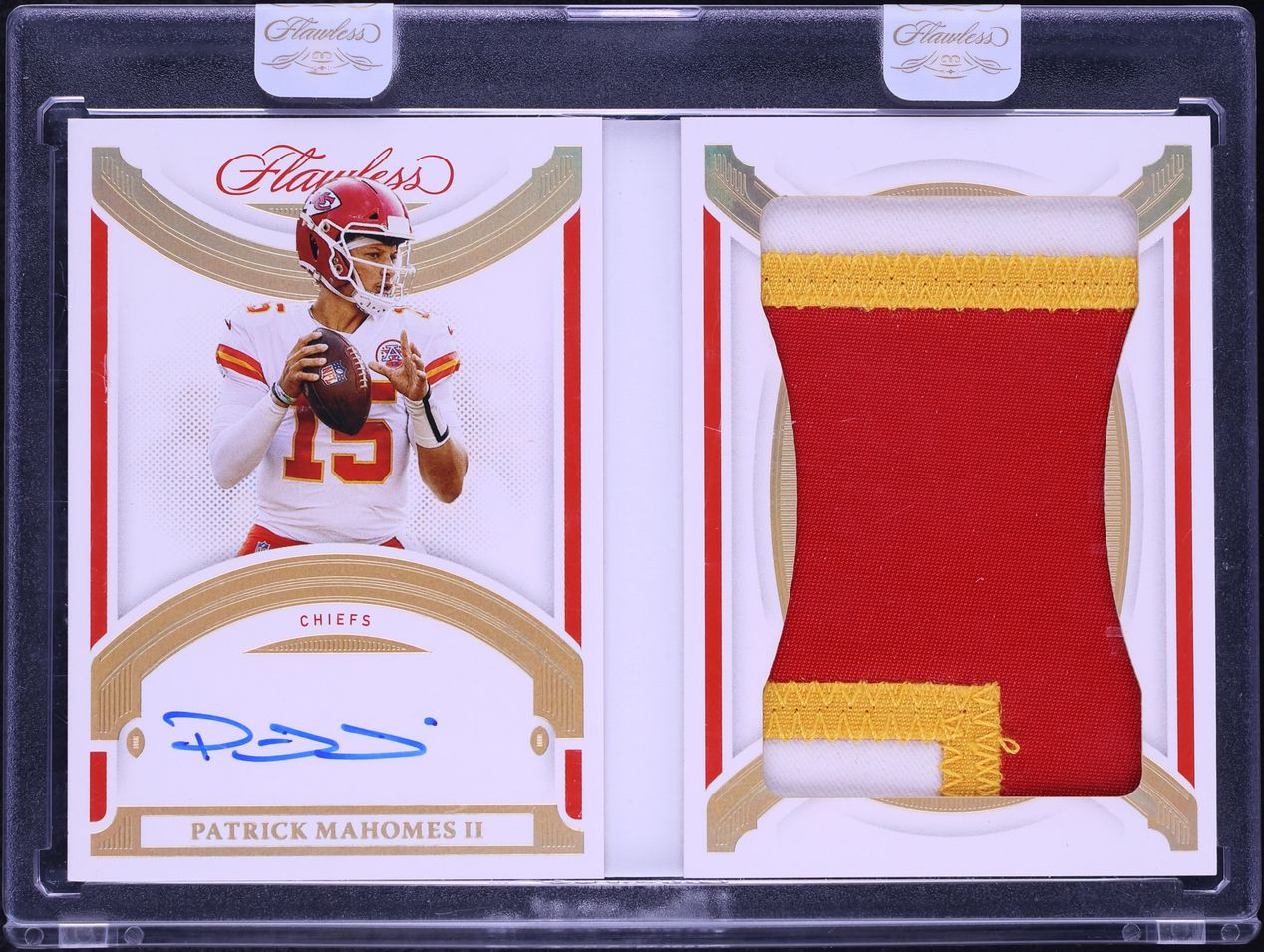 2021 Panini Flawless Veterans Booklets Gold Patrick Mahomes II PATCH AUTO /10 #VBA-PMA