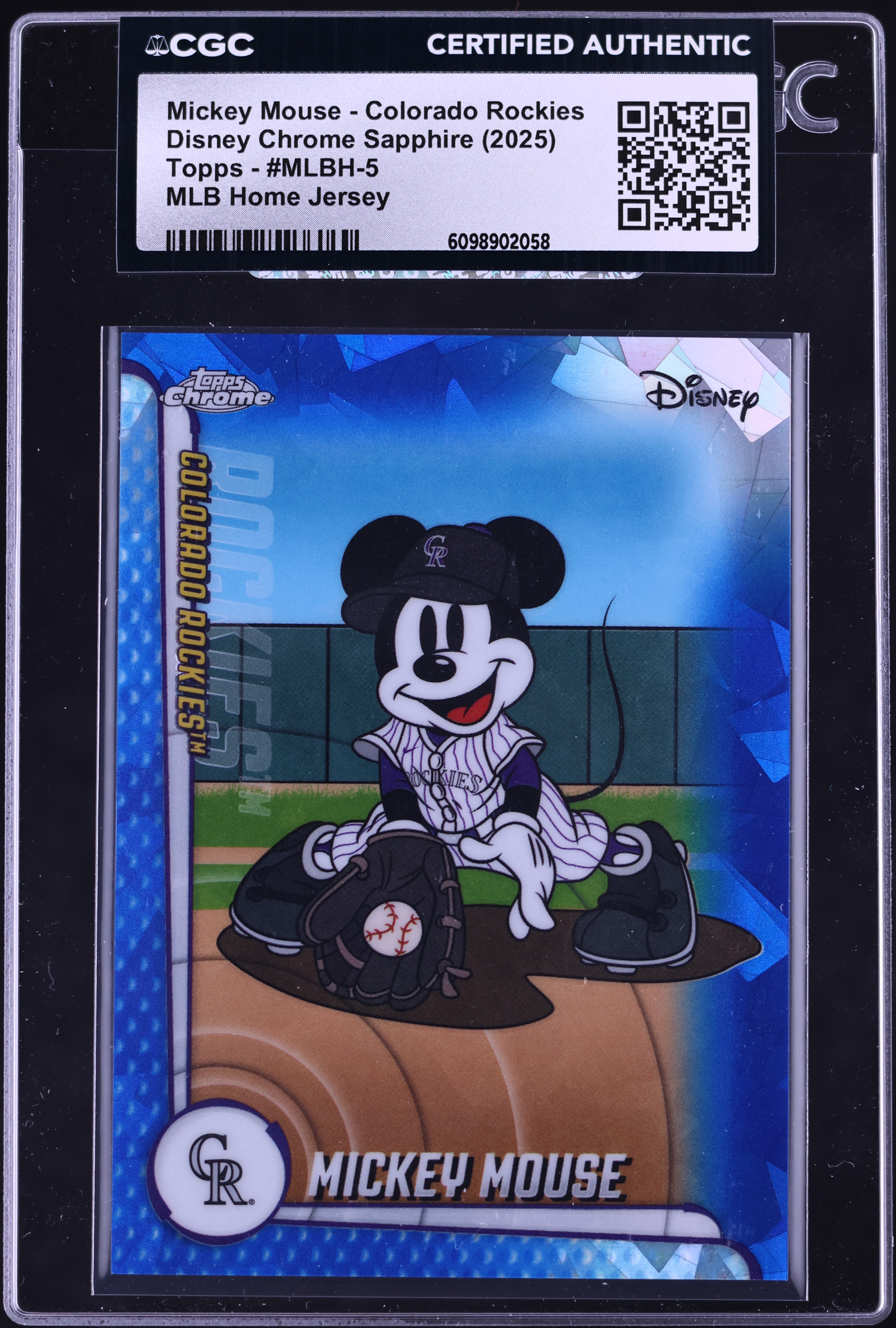 2025 Topps Chrome Disney Sapphire MLB Home Jersey Mickey Mouse
