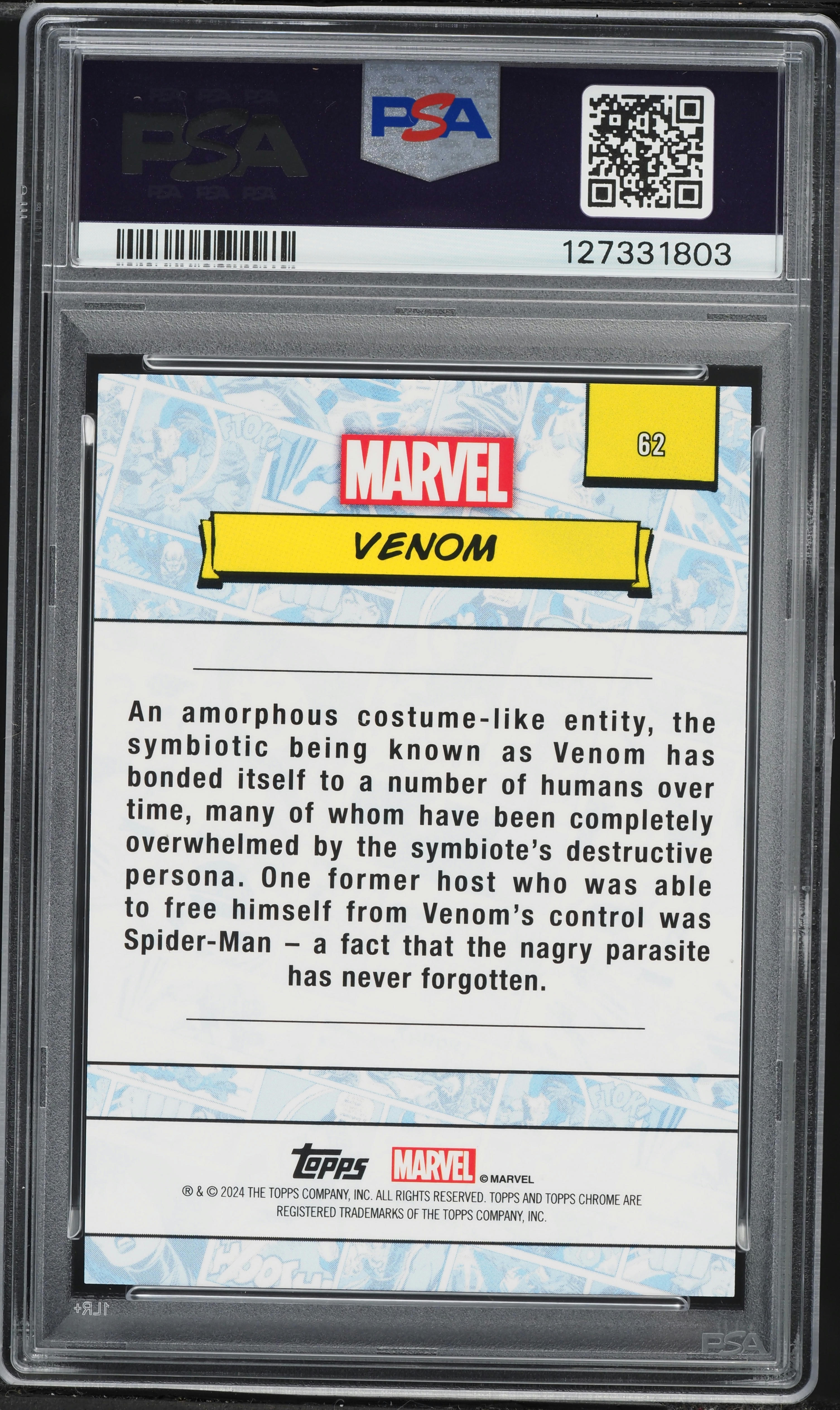 2024 Topps Chrome Marvel Green Gamma Raywave Venom /99 #62 PSA 10
