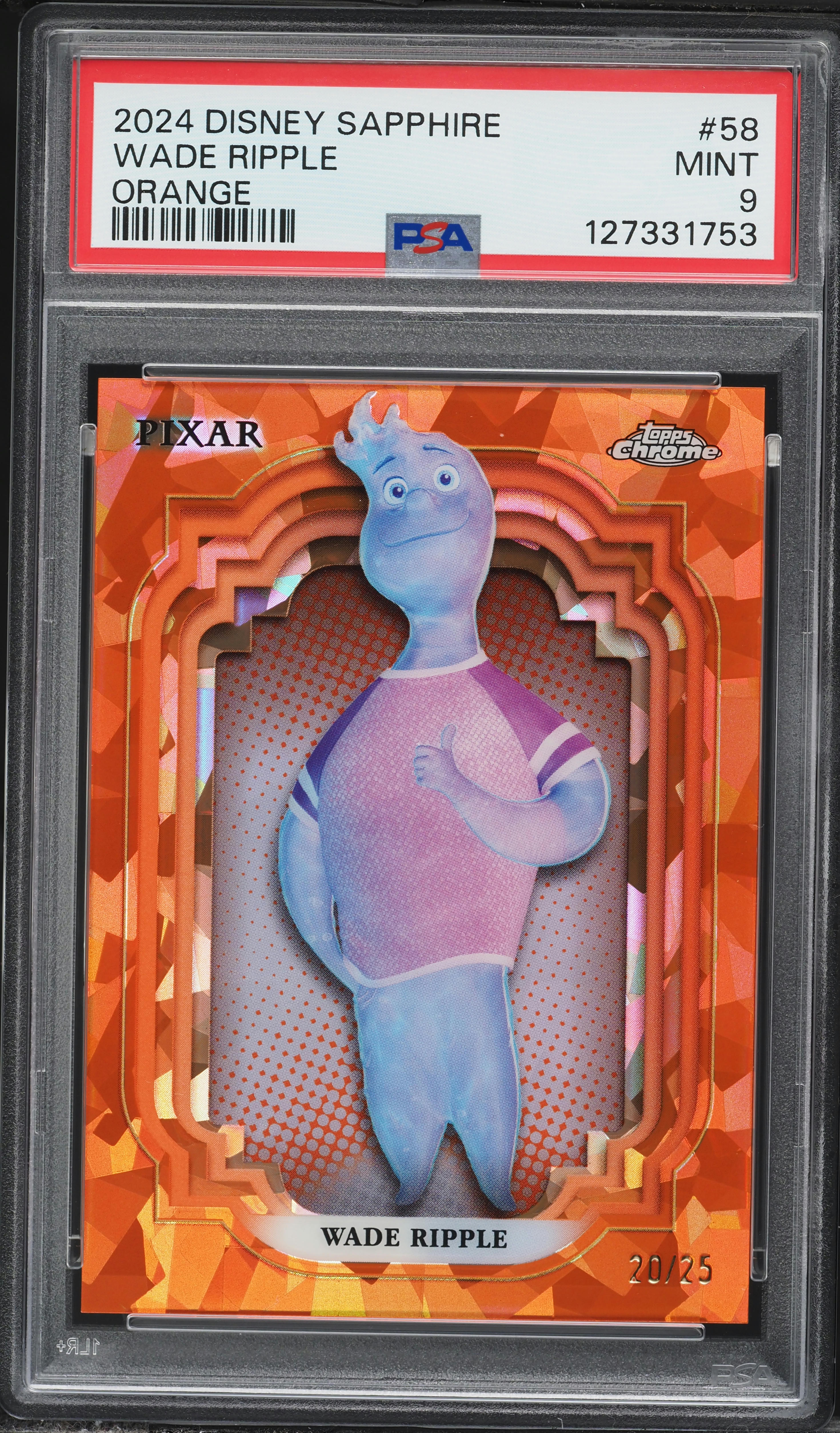 2024 Topps Chrome Disney Sapphire Pixar Orange Wade Ripple /25 #58
