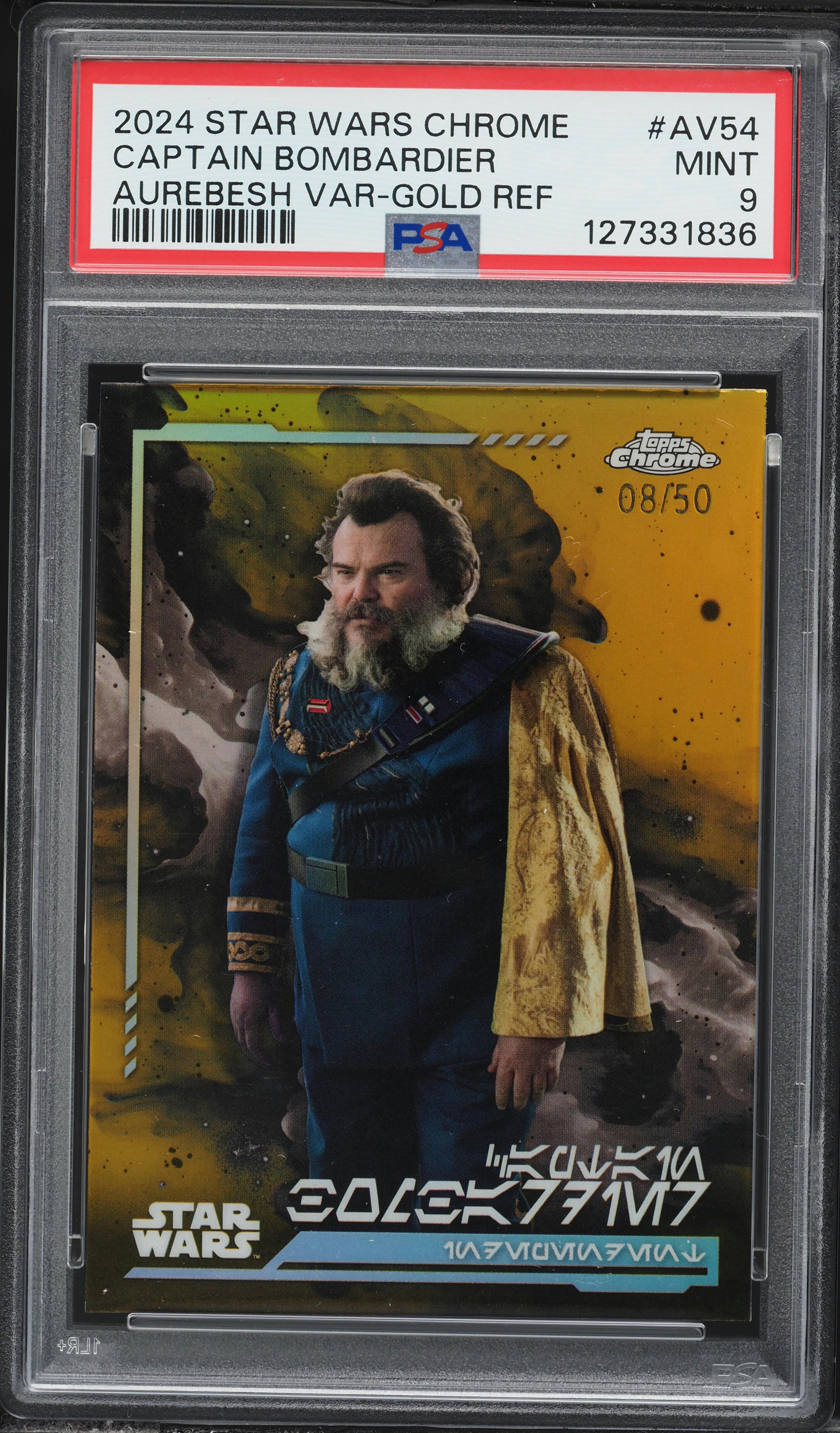2024 Topps Star Wars Chrome Aurebesh Gold Refractor Captain