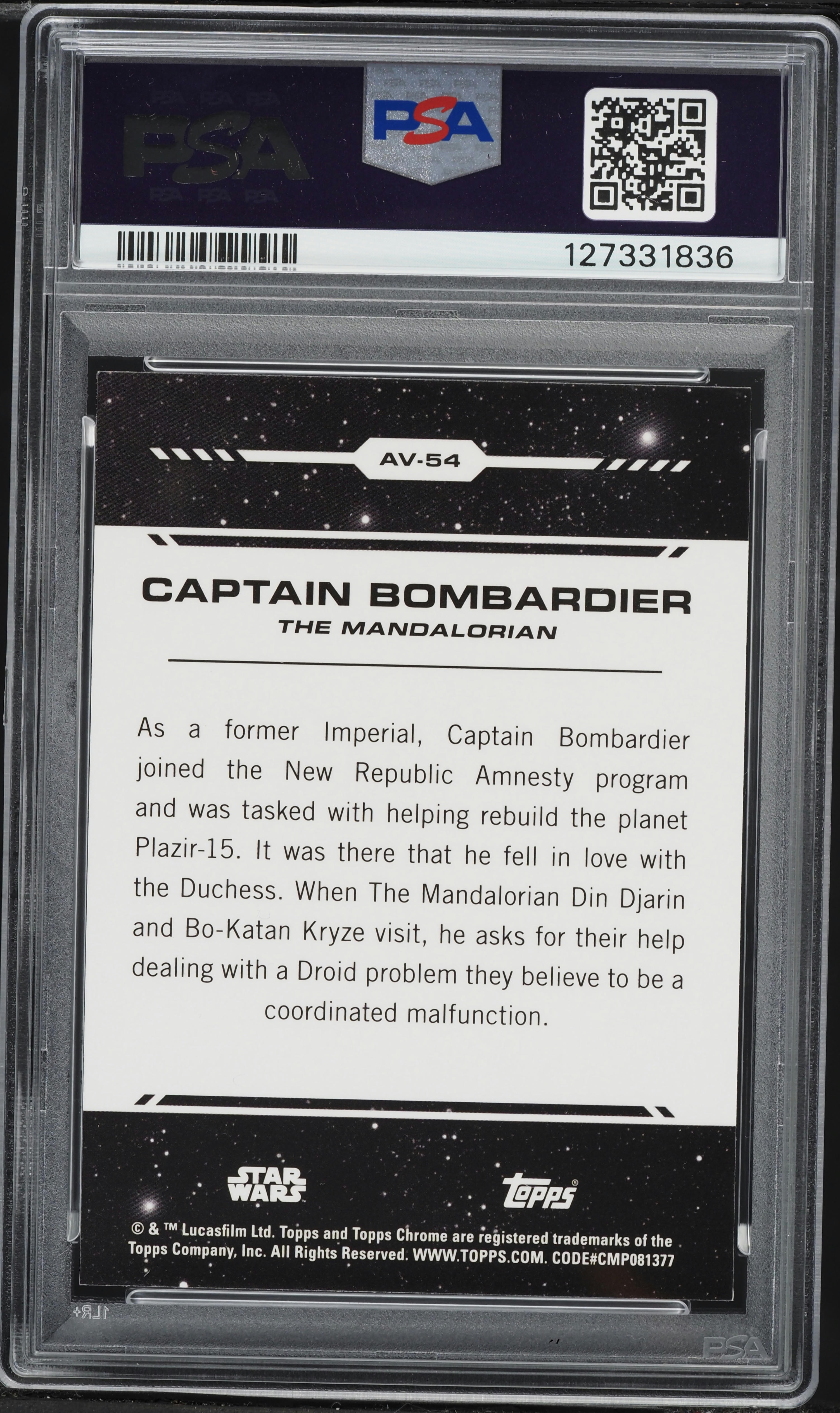2024 Topps Star Wars Chrome Aurebesh Gold Refractor Captain