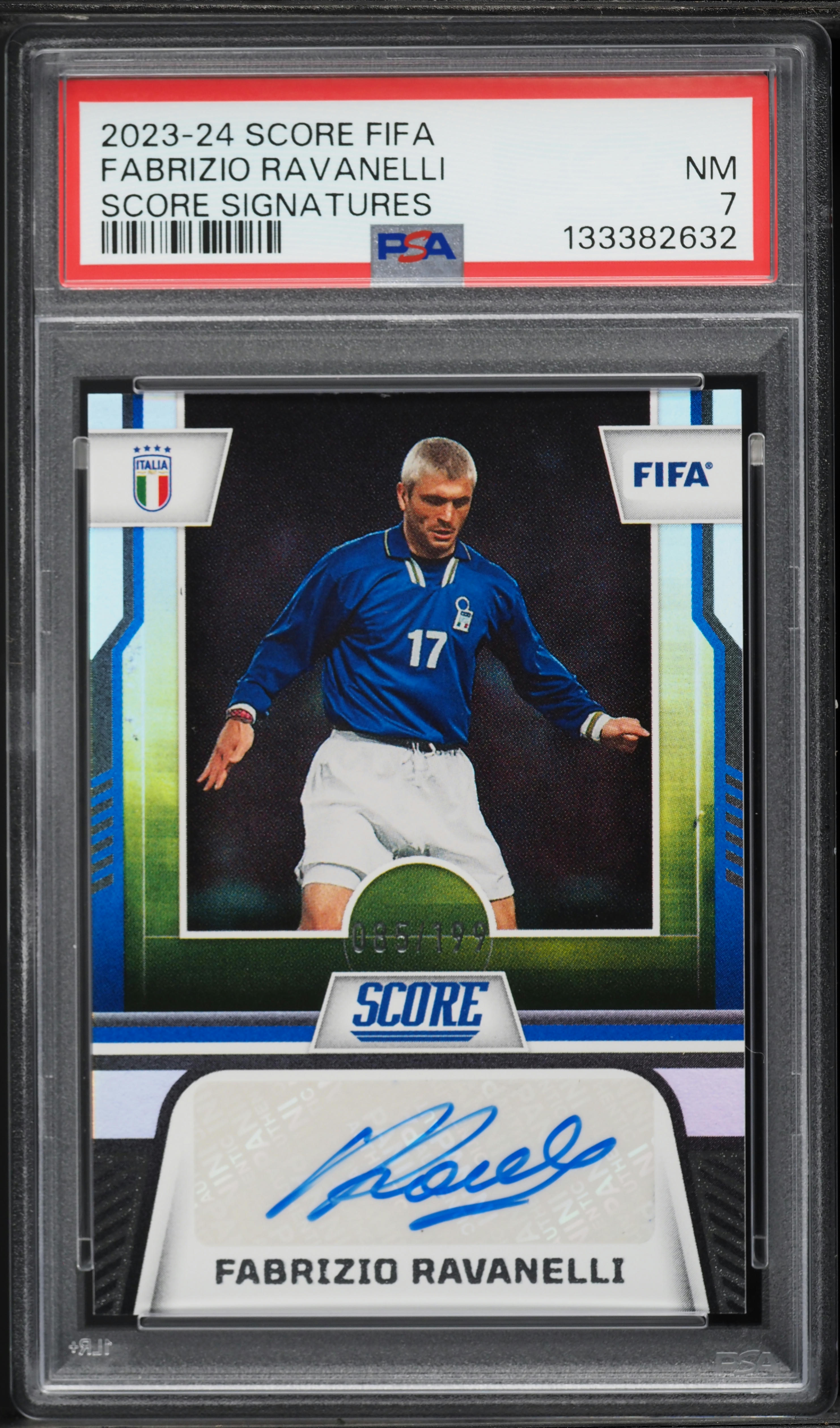 2023 Score FIFA Signatures Fabrizio Ravanelli AUTO PSA 7 NRMT on
