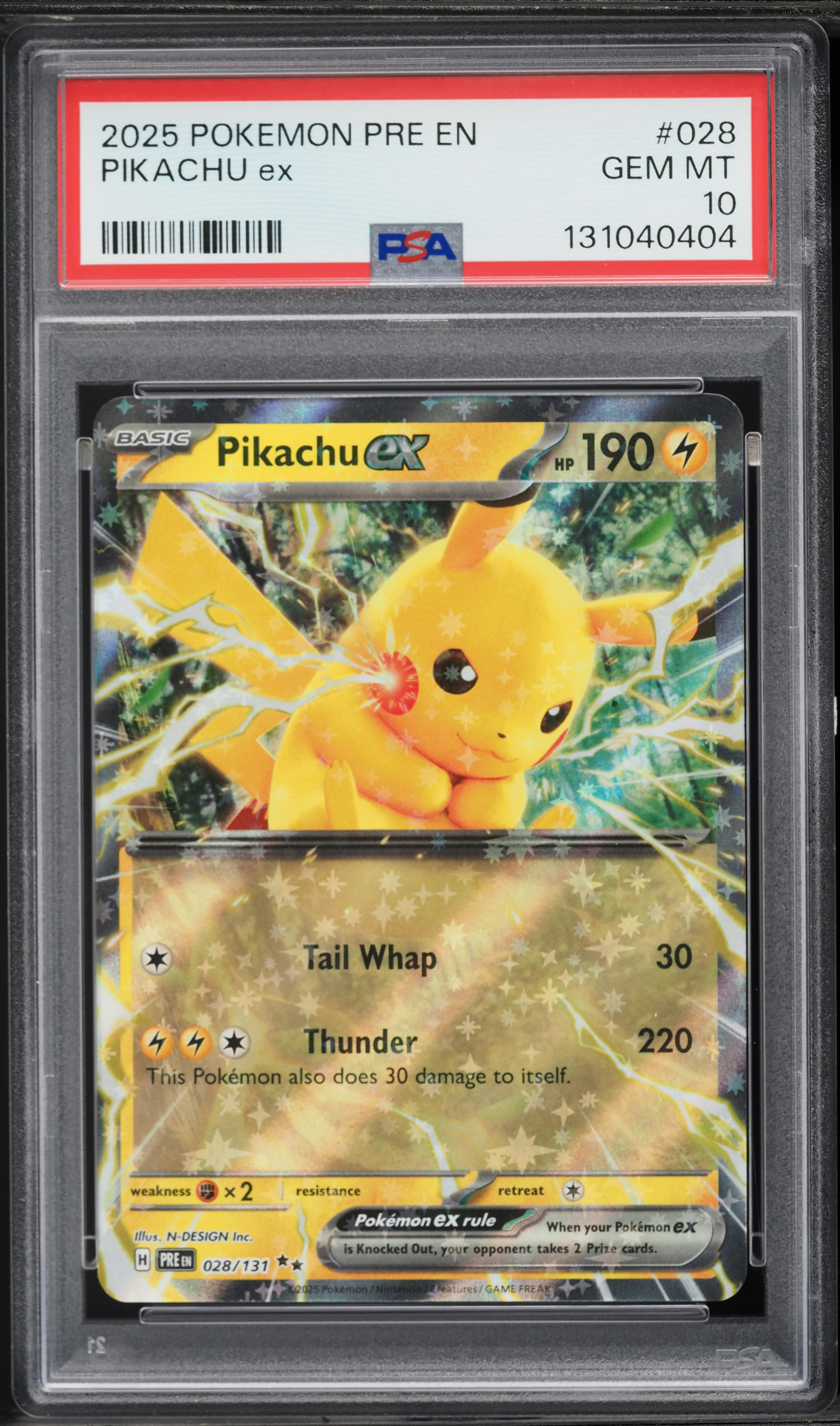 2025 Pokemon Scarlet & Violet Prismatic Evolutions Pikachu Ex #28