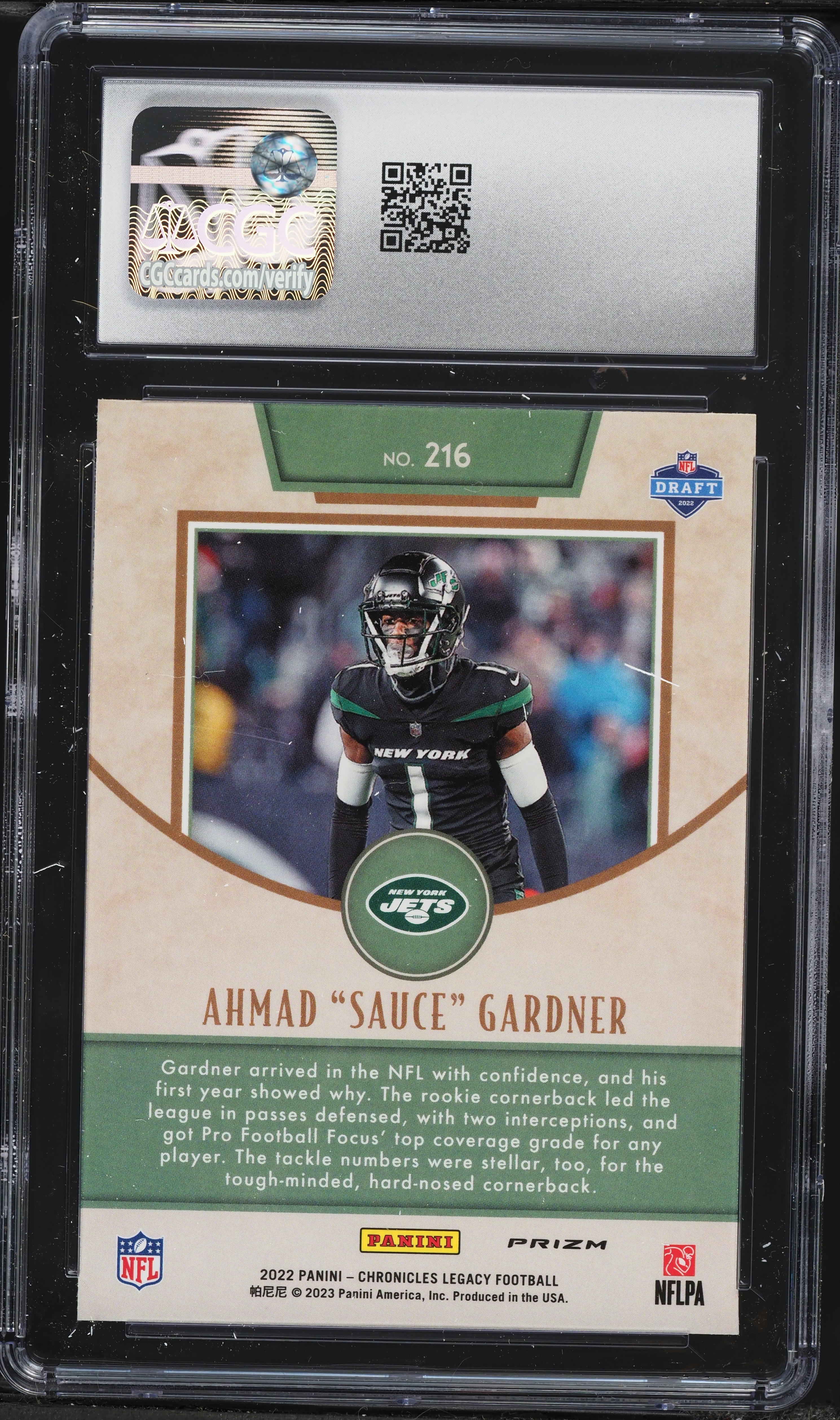 2022 Panini Chronicles Legacy Silver Ahmad Sauce Gardner ROOKIE