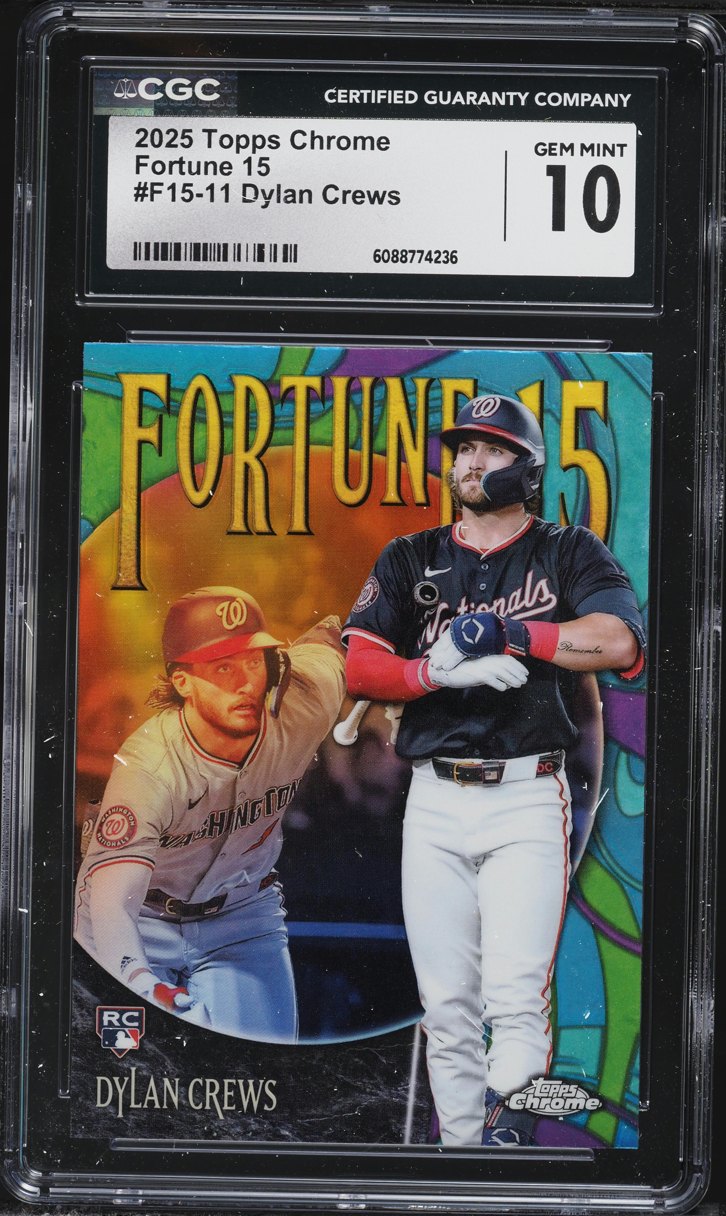 2025 Topps Chrome Fortune 15 Dylan Crews ROOKIE #F15-11 CGC 10 GEM 