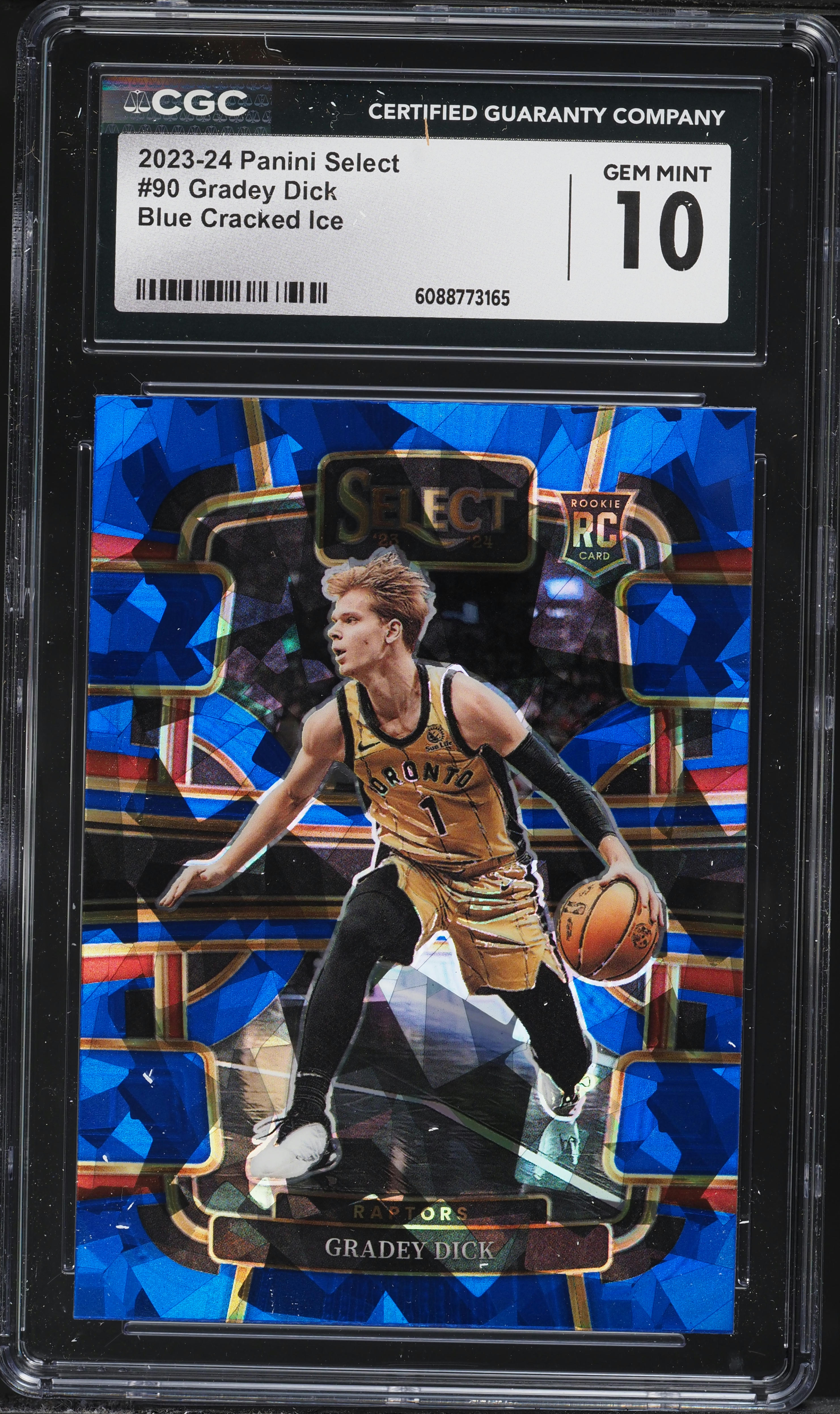 2023 Select Concourse Blue Cracked Ice Gradey Dick ROOKIE #90 CGC