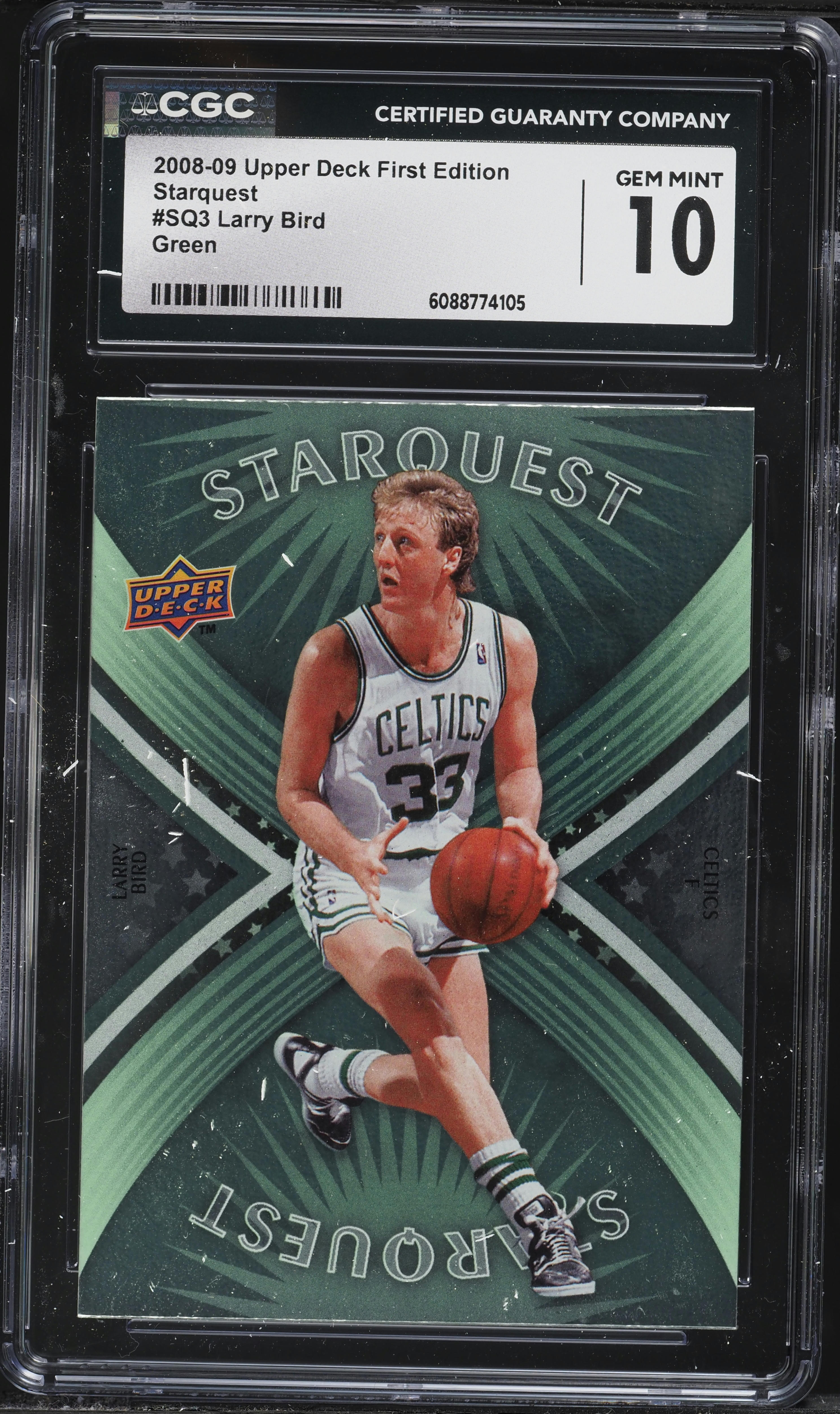 2008 Upper Deck First Edition Starquest Green Larry Bird #SQ-3 CGC