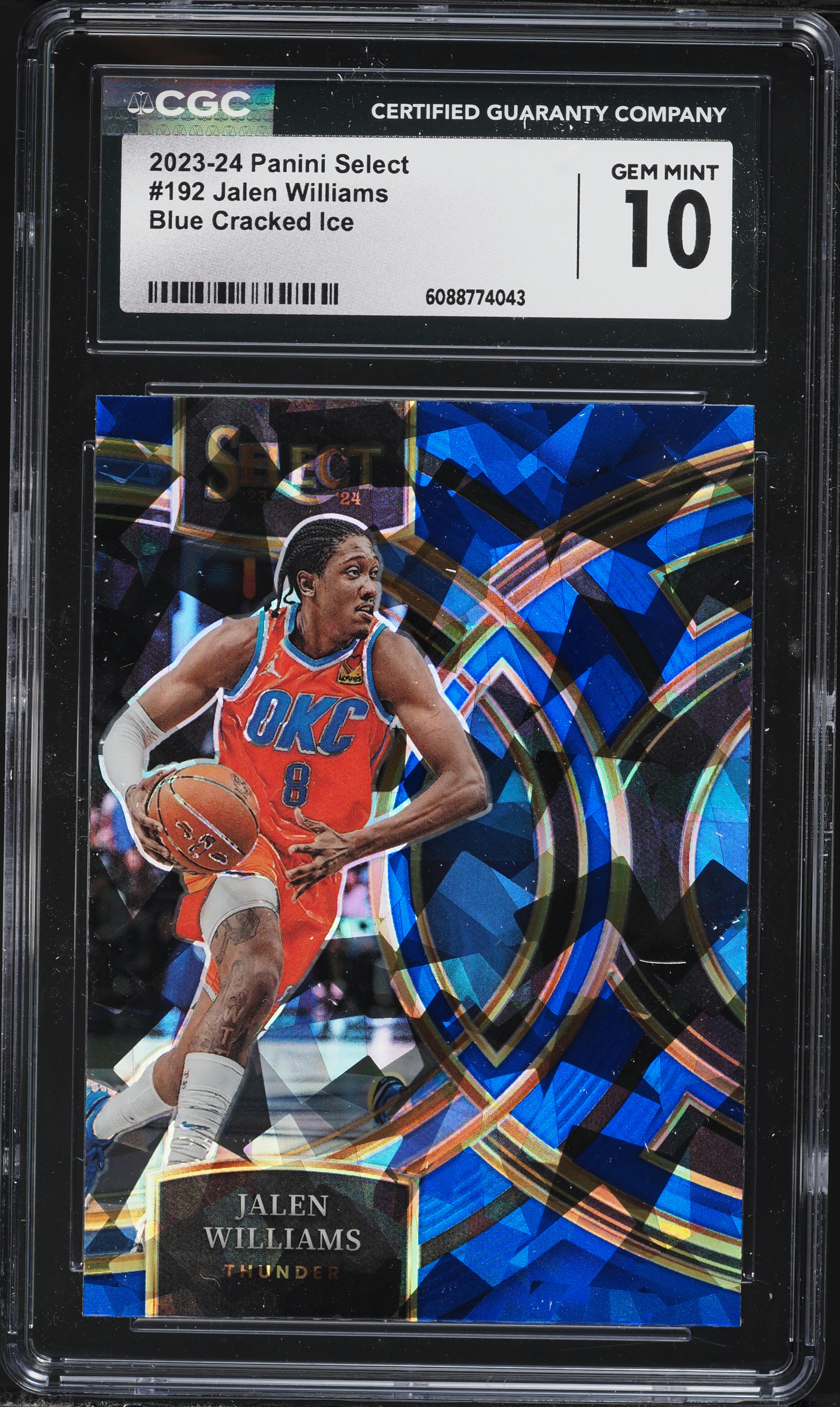 2023 Select Premier Level Blue Cracked Ice Prizm Jalen Williams