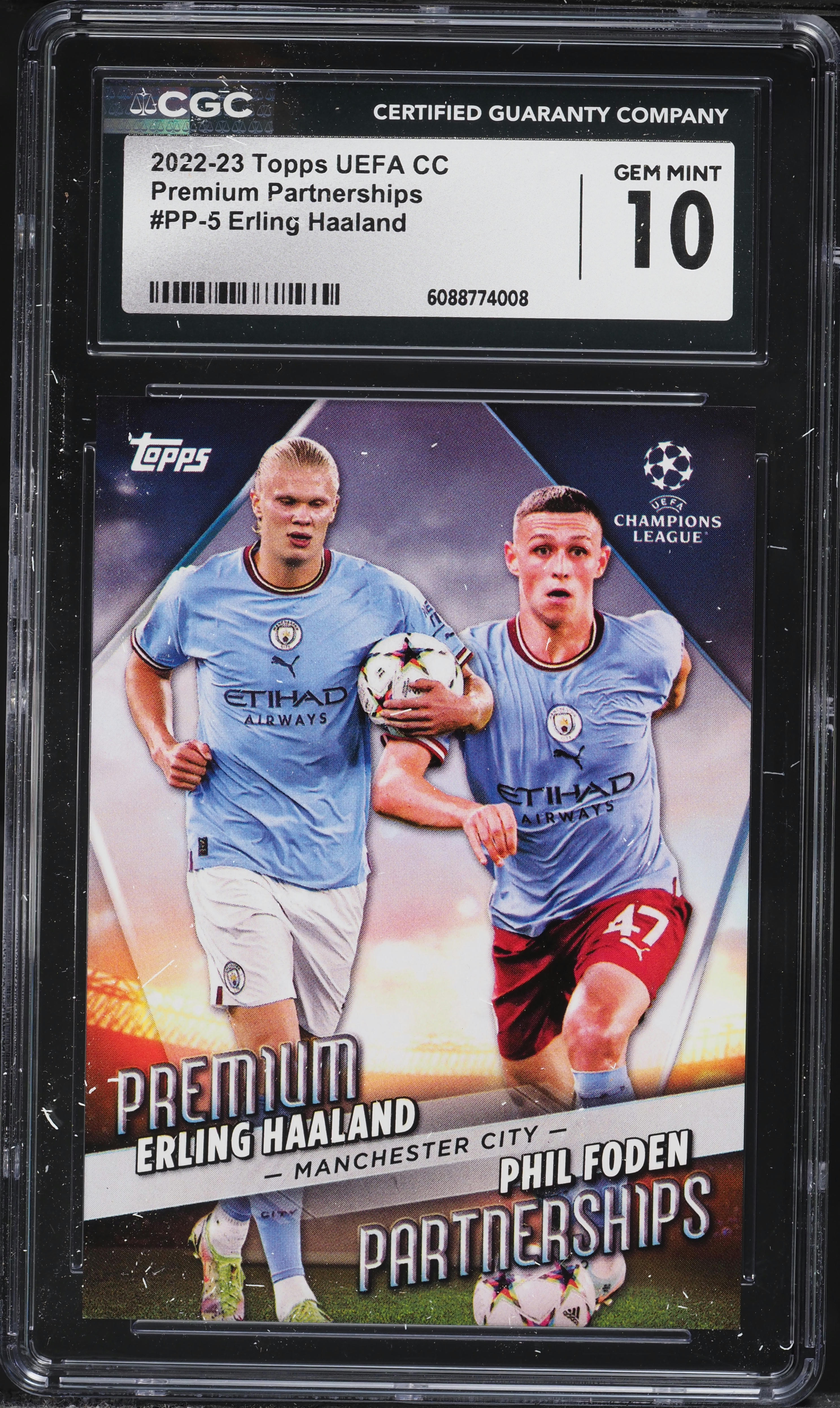 2022 Topps UEFA Premium Partnerships Erling Haaland Phil Foden #PP 