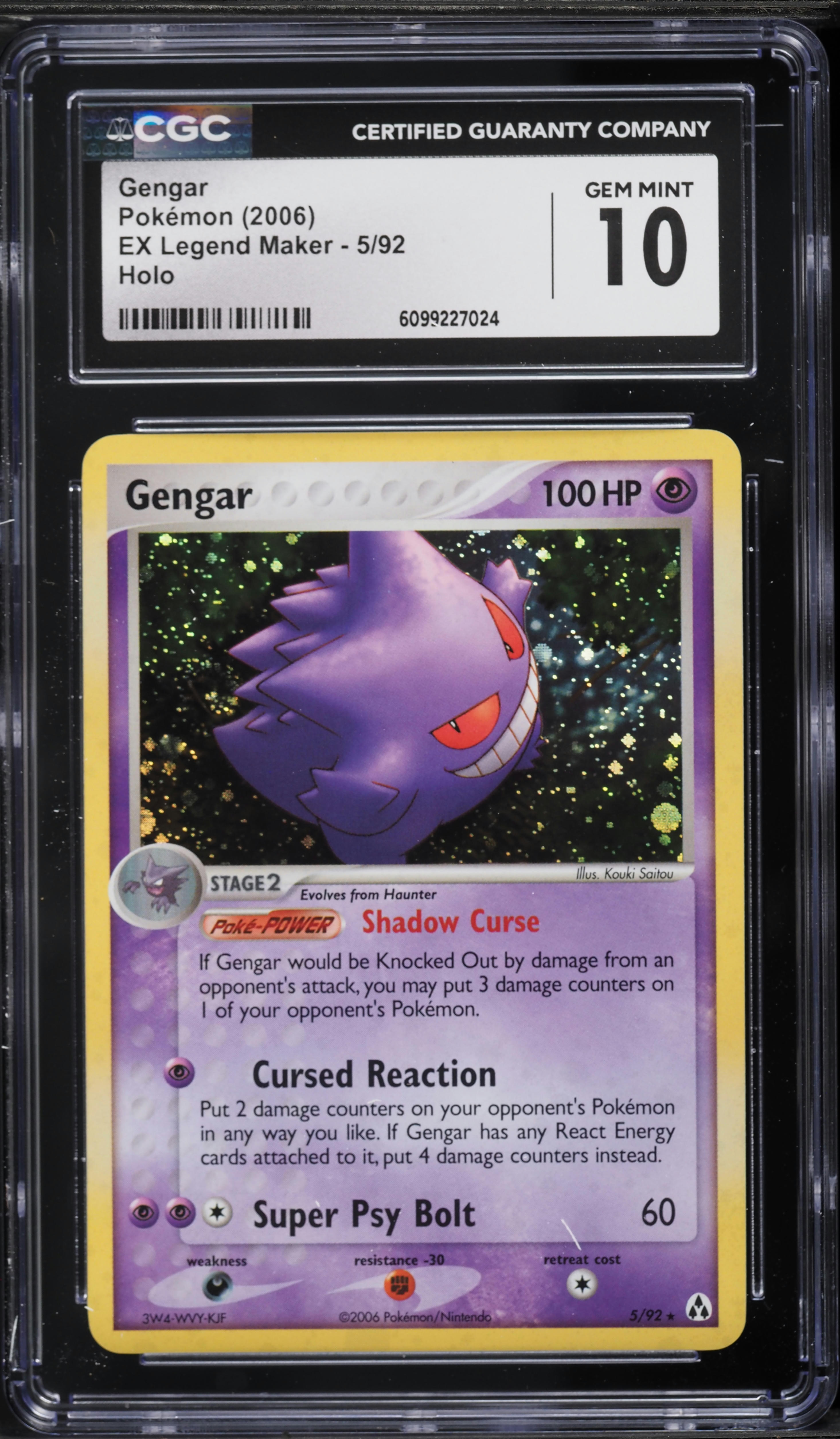2006 Pokemon EX Legend Maker Holo Gengar #5 CGC 10 GEM MINT on