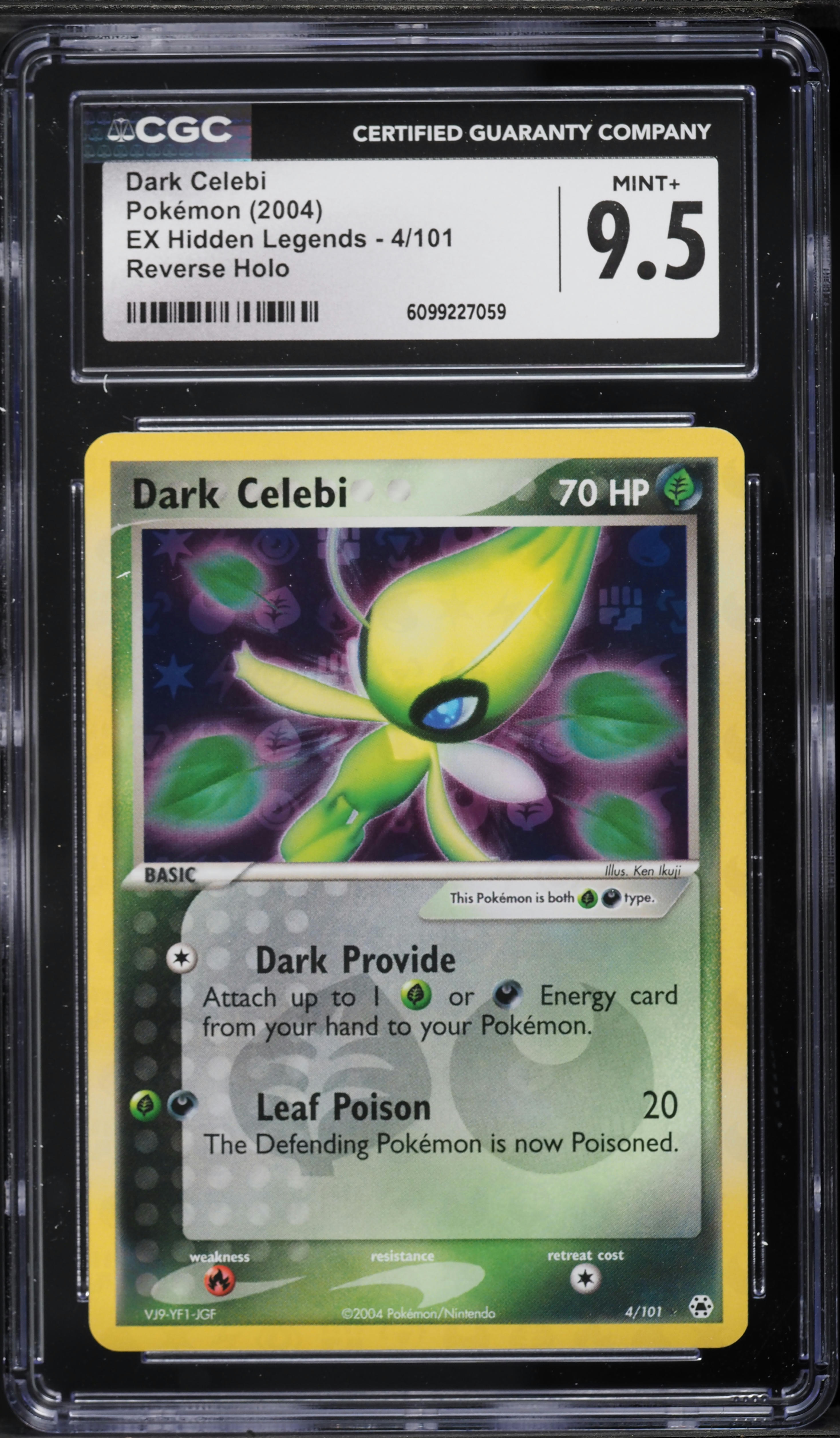 2004 Pokemon EX Hidden Legends Reverse Holo Dark Celebi #4 CGC 9.5