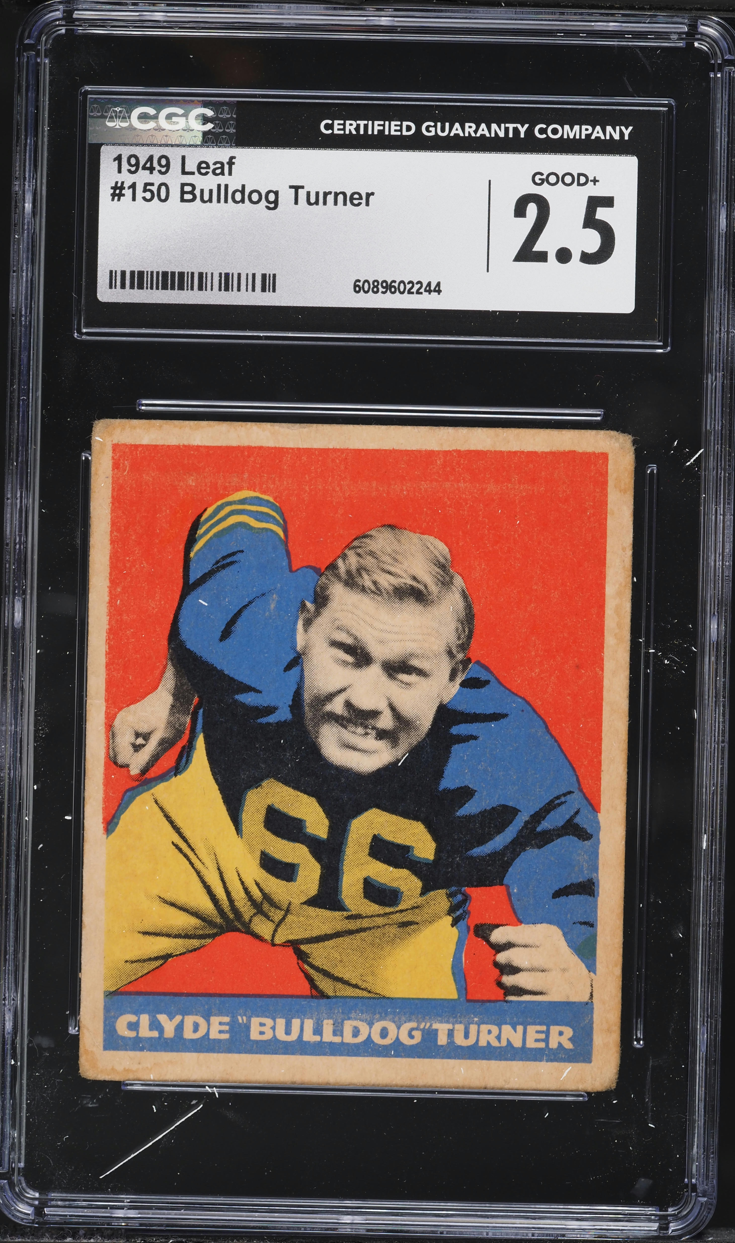 1949 Leaf Football Bulldog Turner #150 CGC 2.5 GD+ on Fanatics Collect, image size:2959x5002