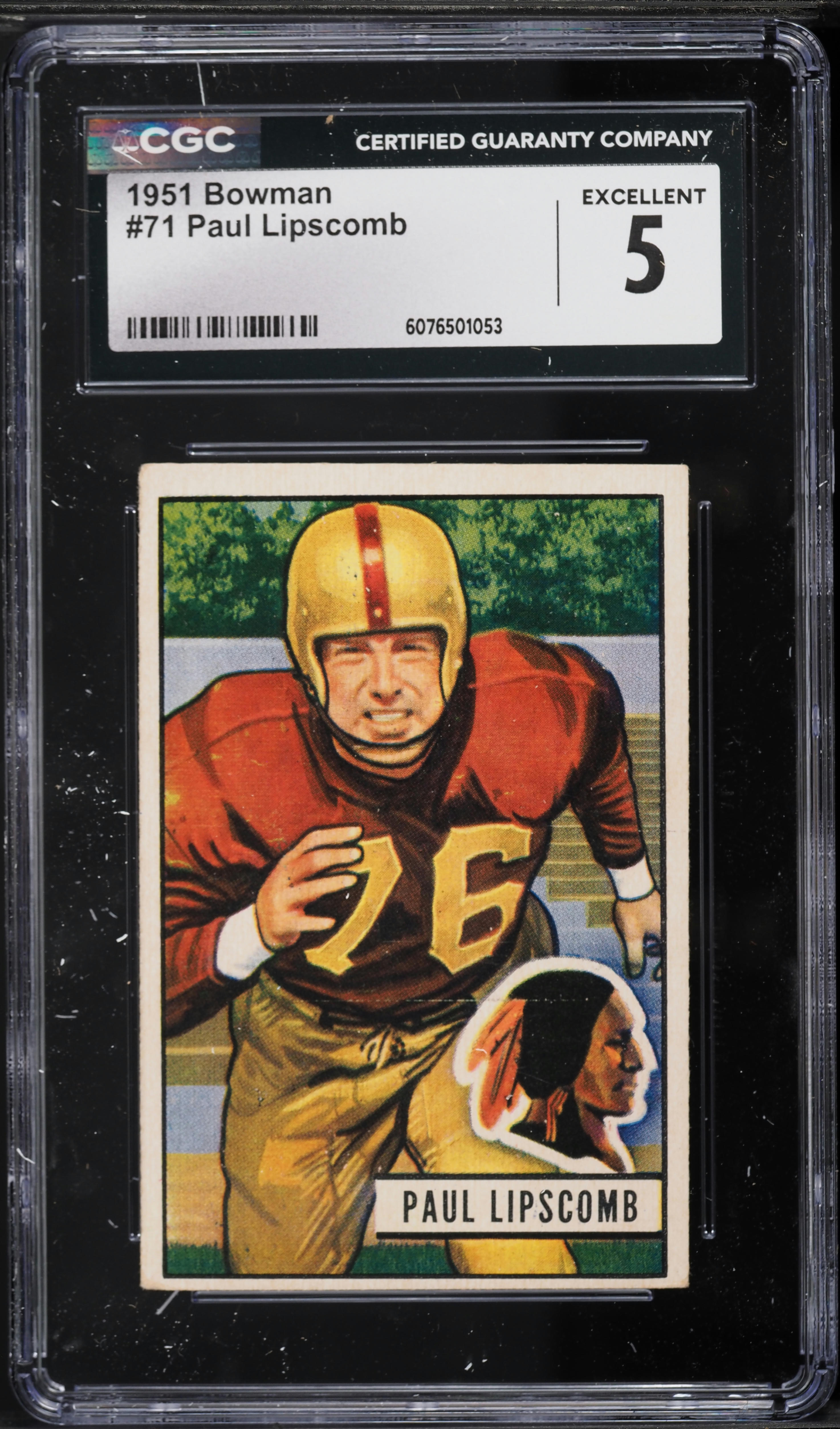 1951 Bowman Football Paul Lipscomb #71 CGC 5 EX on Fanatics Collect