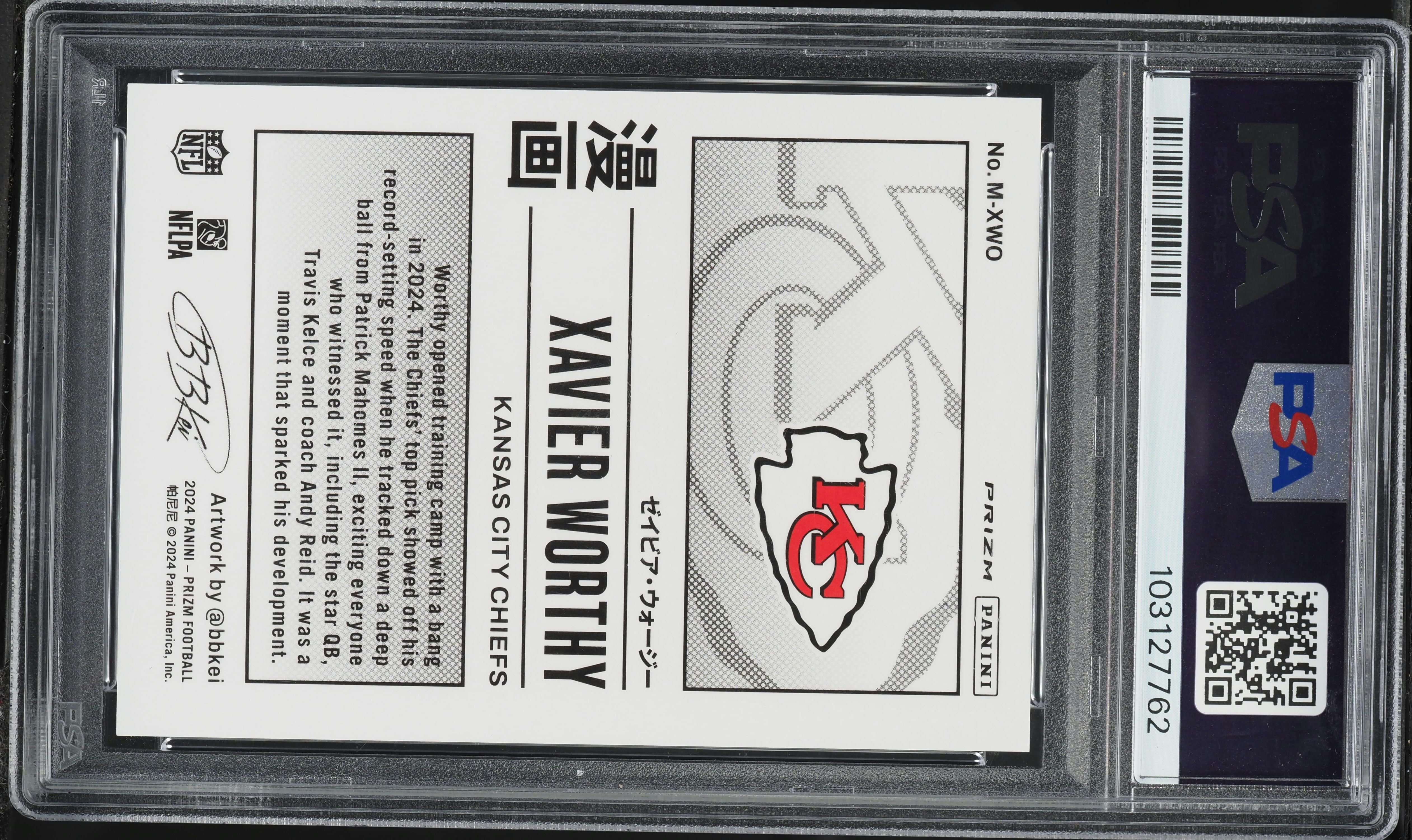 2024 Panini Prizm Manga Horizontal Xavier Worthy ROOKIE #MXWO PSA