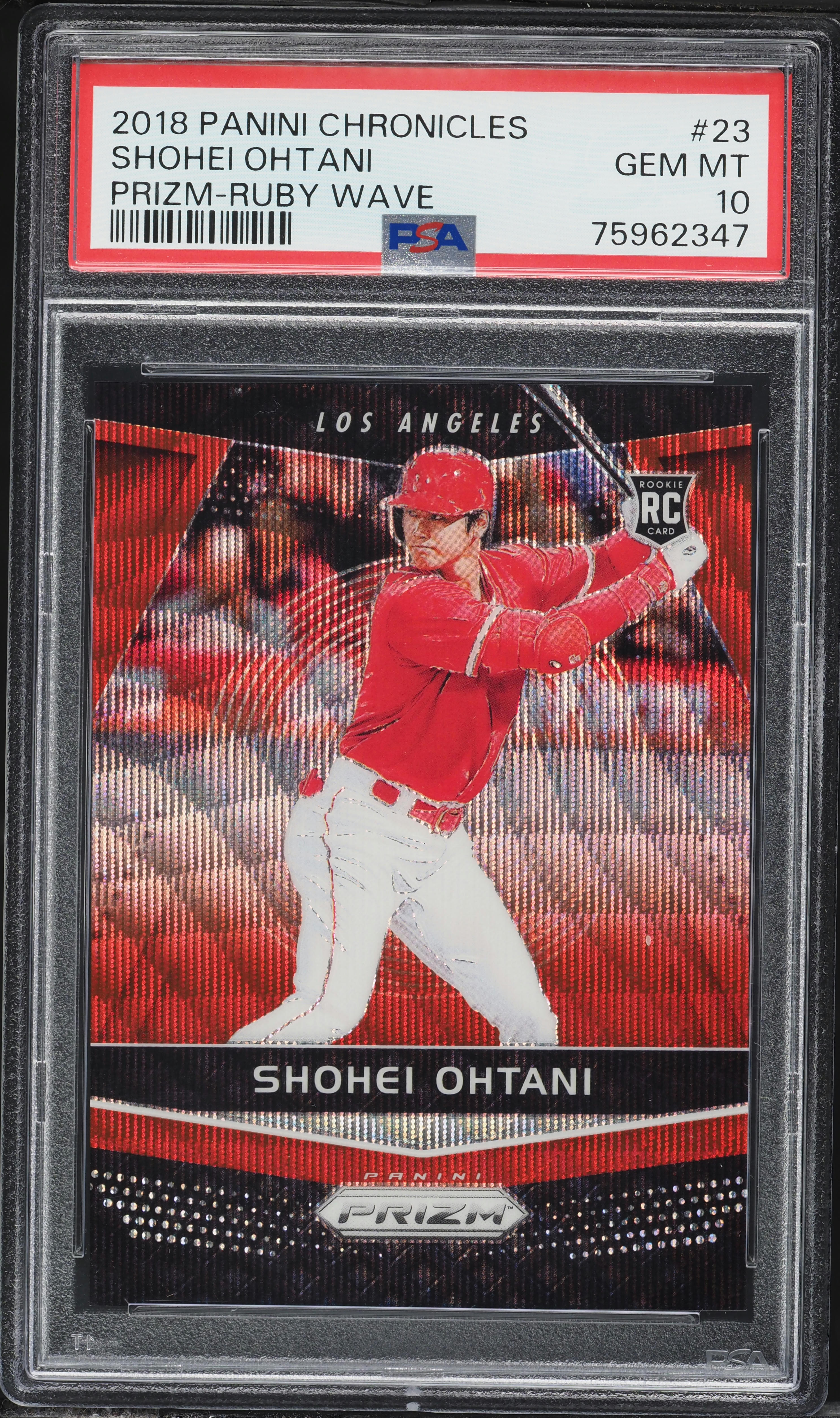 2018 Panini Chronicles Ruby Wave Prizm Shohei Ohtani ROOKIE /199