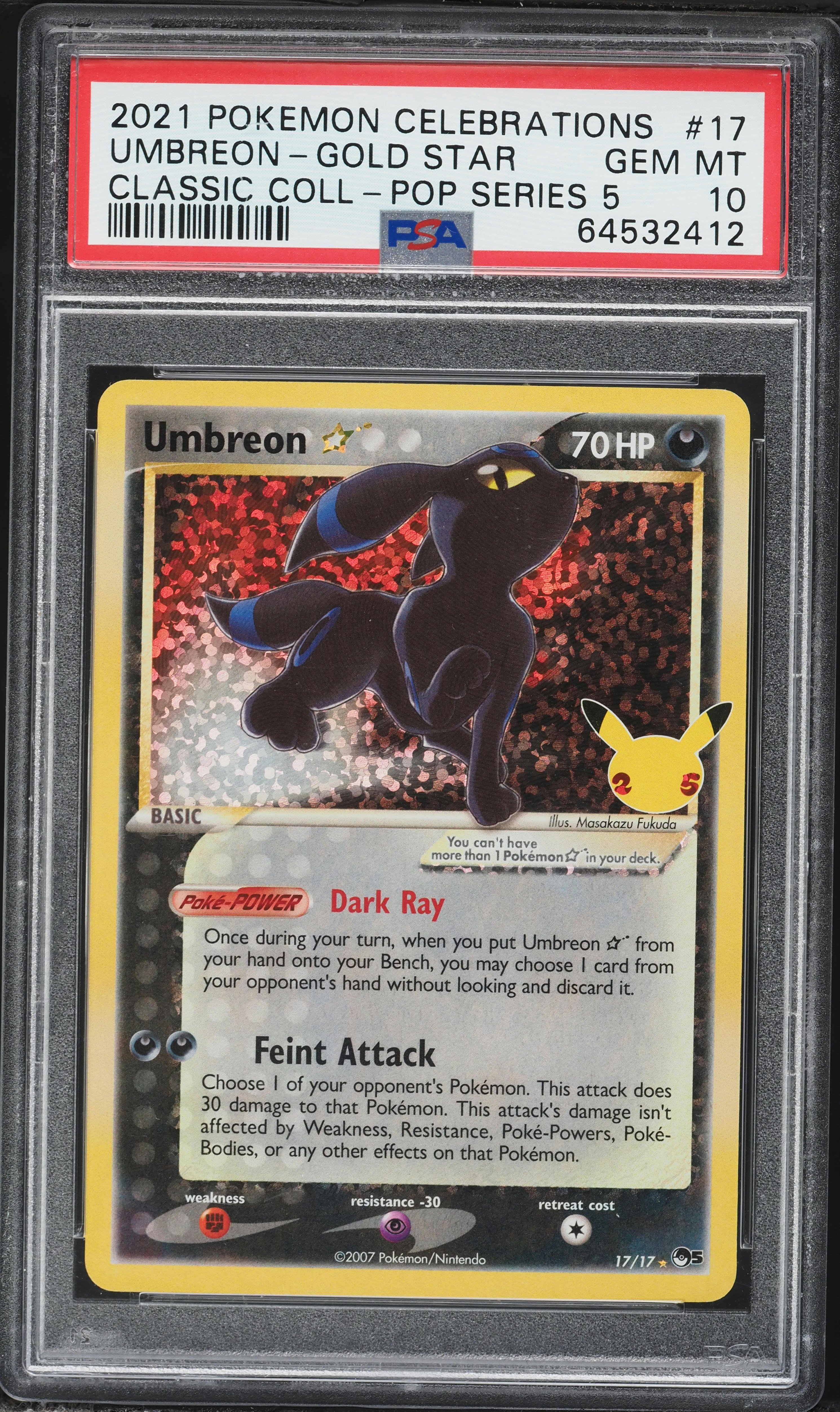 2021 Pokemon Sword & Shield Celebrations Classic Gold Star Holo