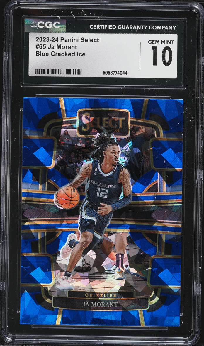 2023 Select Concourse Blue Cracked Ice Prizm Ja Morant #65 CGC 10 GEM MINT
