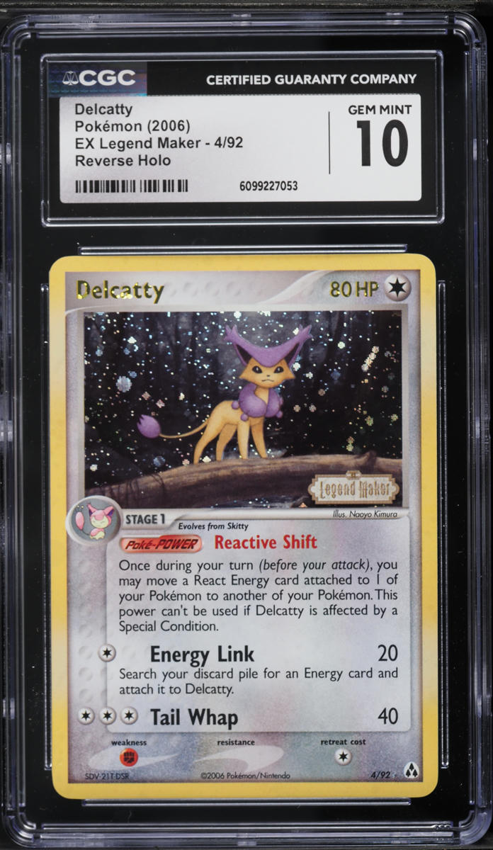 2006 Pokemon EX Legend Maker Reverse Holo Delcatty #4 CGC 10 GEM MINT
