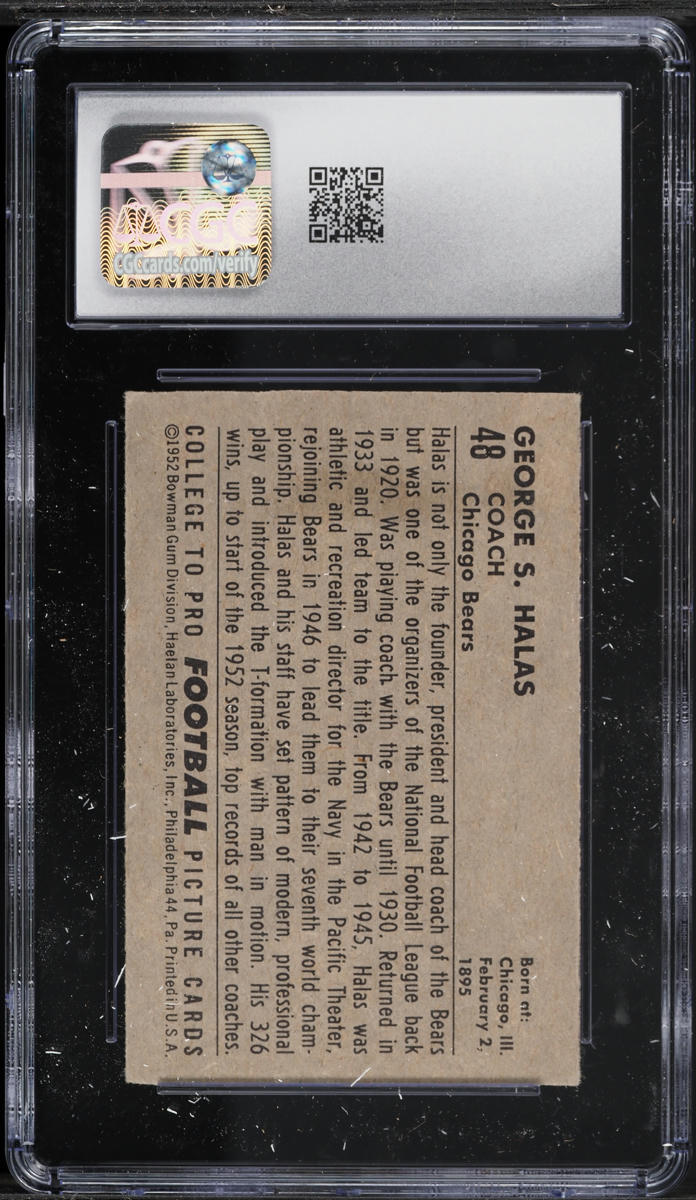 1952 Bowman Small George Halas #48 CGC 5.5 EX+
