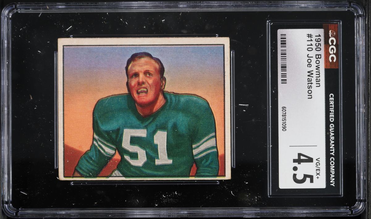 1950 Bowman Football Joe Watson #110 CGC 4.5 VGEX+