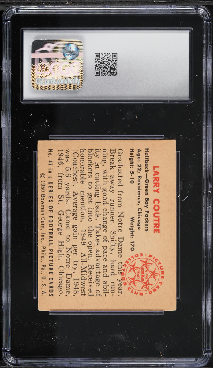 1950 Bowman Larry Coutre #47 CGC 4.5 VGEX+