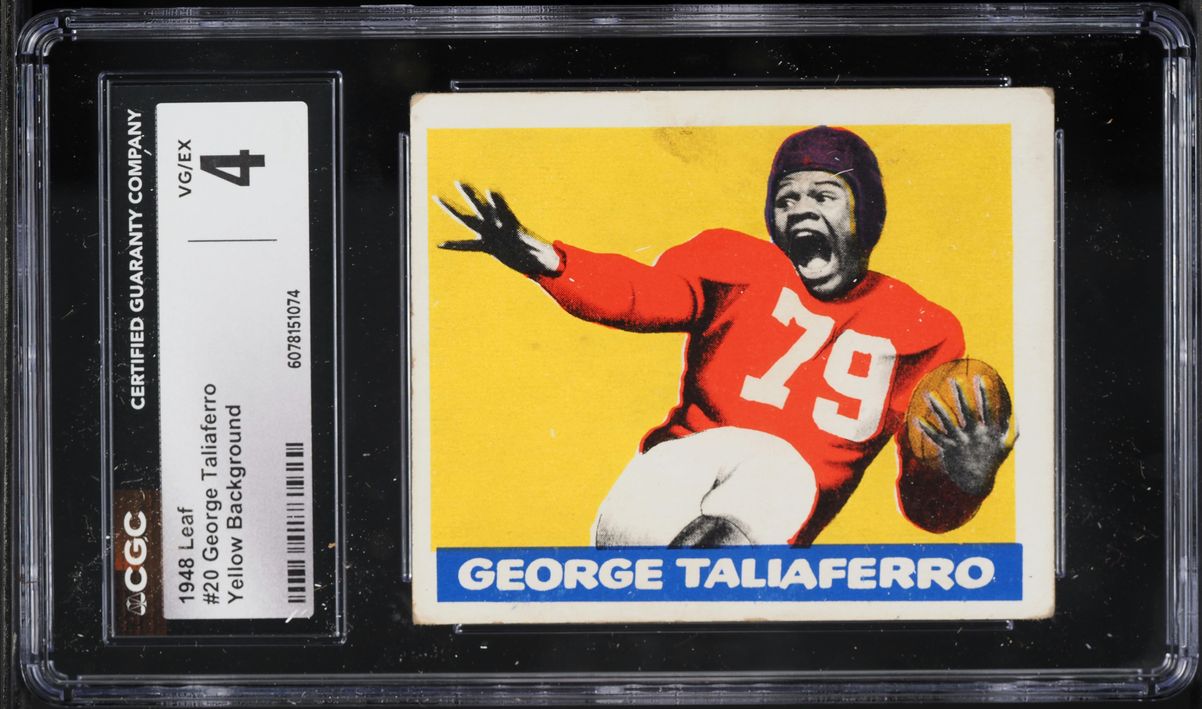 1948 Leaf Football Yellow Background George Taliaferro ROOKIE #20 CGC 4 VGEX