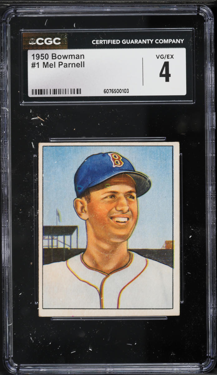 1950 Bowman Mel Parnell #1 CGC 4 VGEX