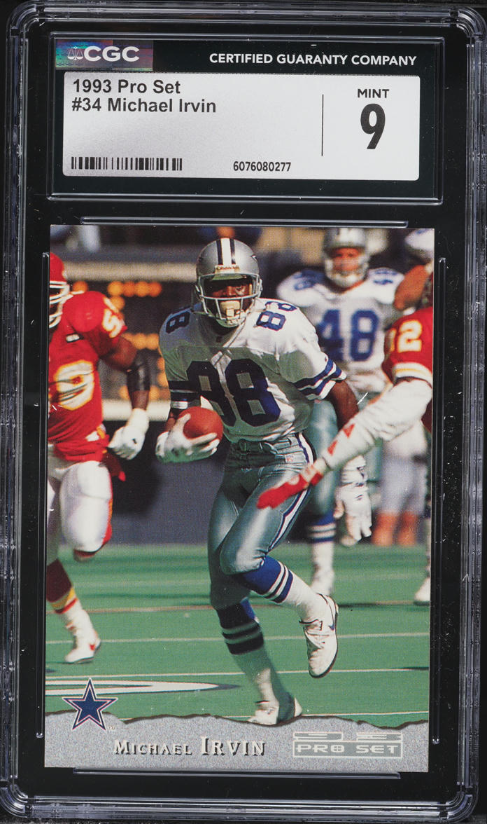 1993 Pro Set Football Michael Irvin #34 CGC 9 MINT
