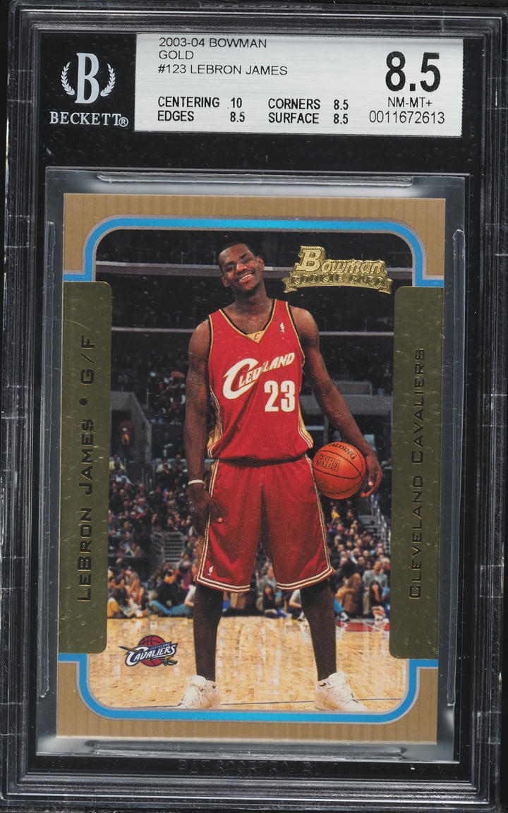 2003 Bowman Gold LeBron James ROOKIE #123 BGS 8.5 NM-MT+