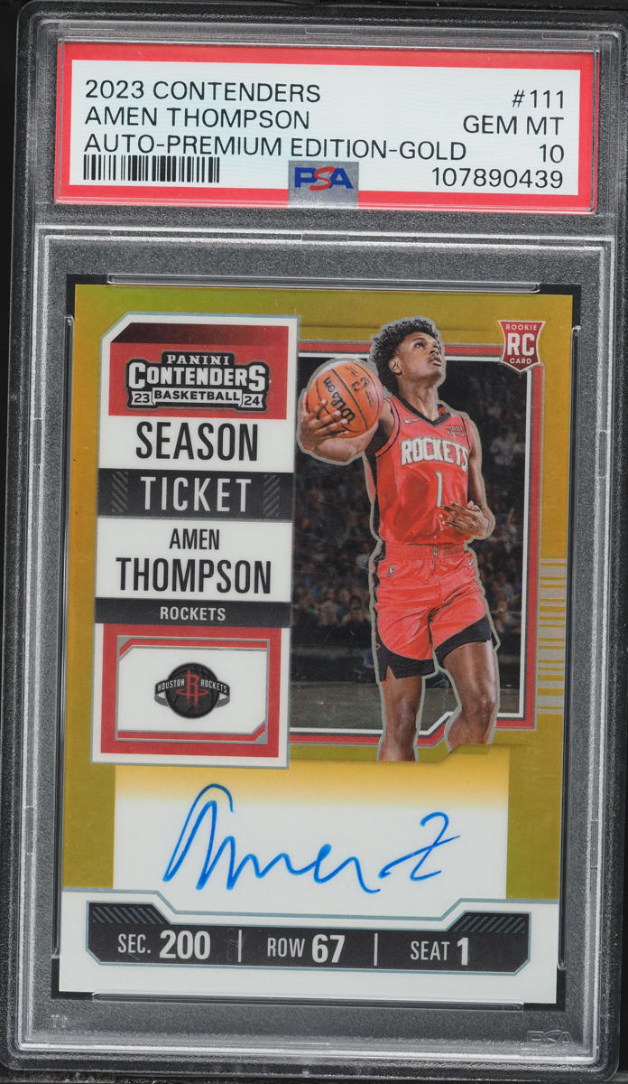 2023 Panini Contenders Premium Gold Amen Thompson ROOKIE AUTO /10 #111 PSA 10 GEM MINT