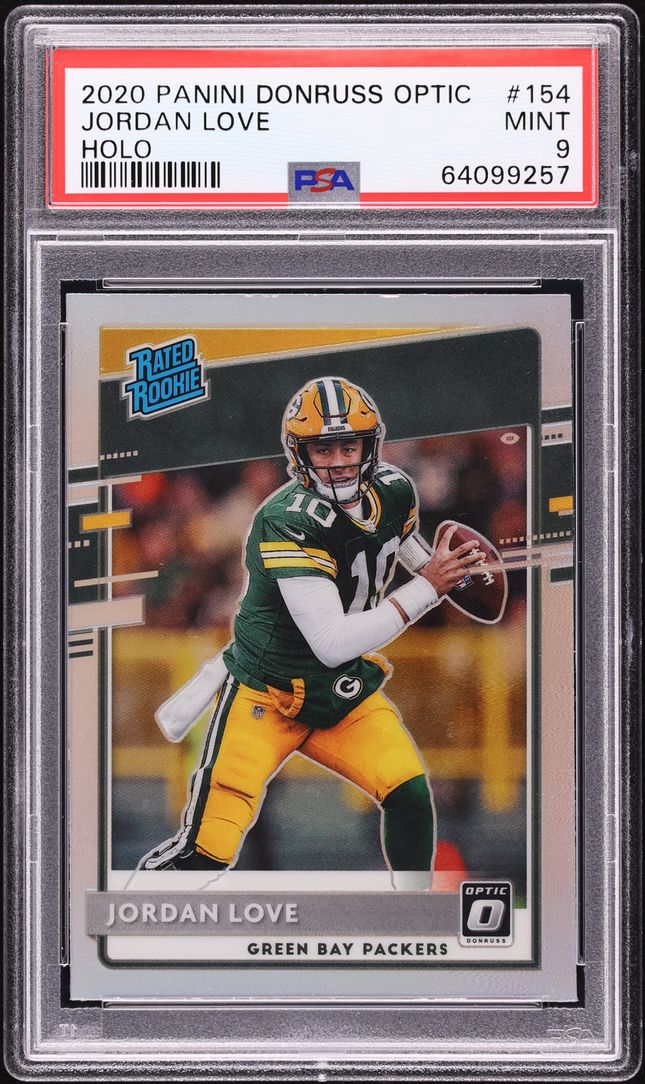 2020 Donruss Optic Holo Jordan Love ROOKIE #154 PSA 9 MINT