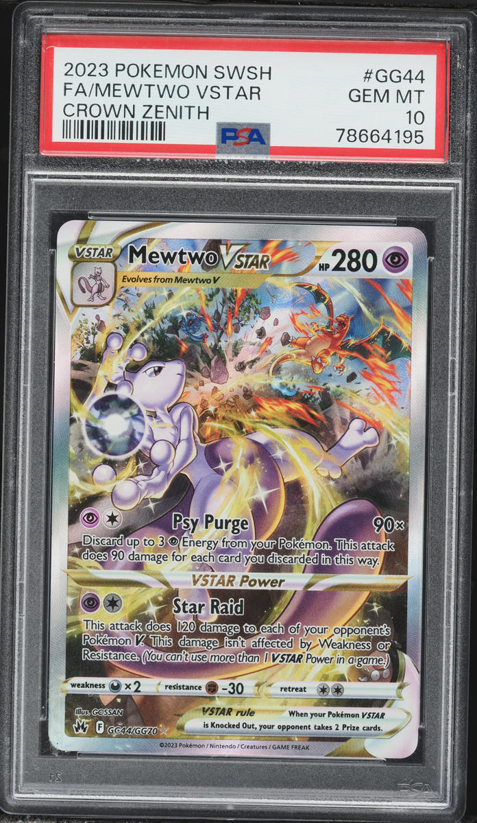 2023 Pokemon Sword & Shield Crown Zenith Alt Art Mewtwo VSTAR #GG44 PSA 10 GEM MINT