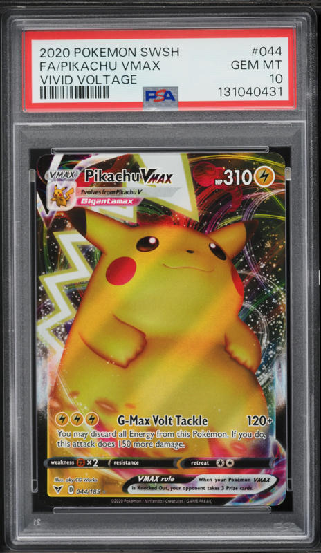 2020 Pokemon Sword & Shield Vivid Voltage Pikachu VMAX #44 PSA 10