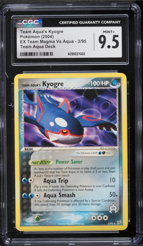 2004 Pokemon EX Team Magma Vs Team Aqua's Kyogre #3 CGC 9.5 MINT+