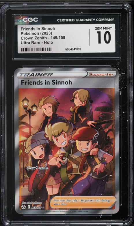 2023 Pokemon Sword & Shield Crown Zenith Full Art Friends In Sinnoh #149 CGC 10 GEM MINT