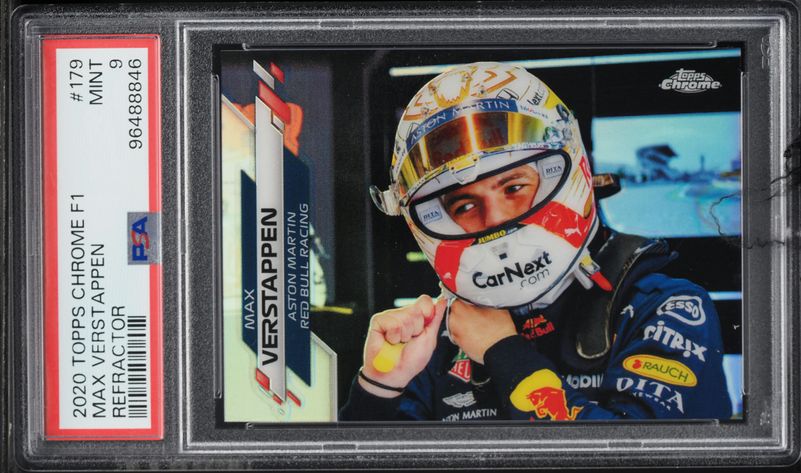 2020 Topps Chrome Formula 1 F1 Refractor Max Verstappen #179 PSA 9