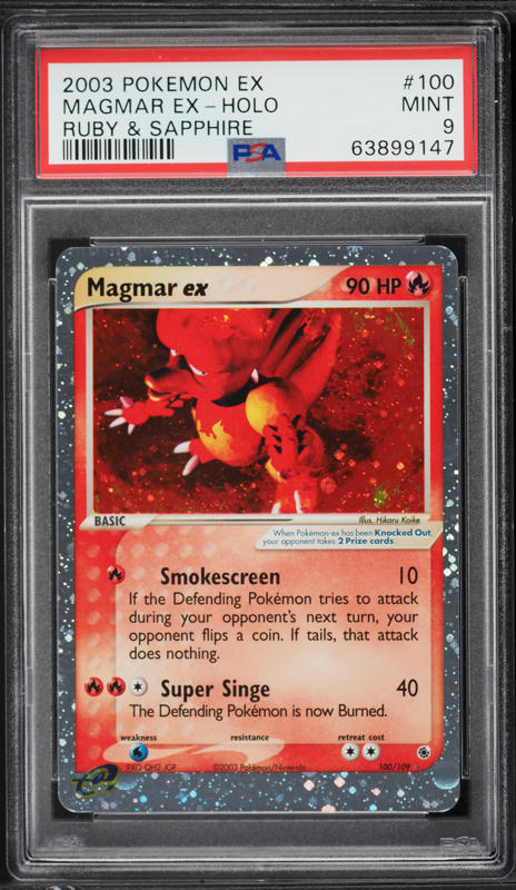 2003 Pokemon EX Ruby & Sapphire Holo Magmar EX #100 PSA 9 MINT