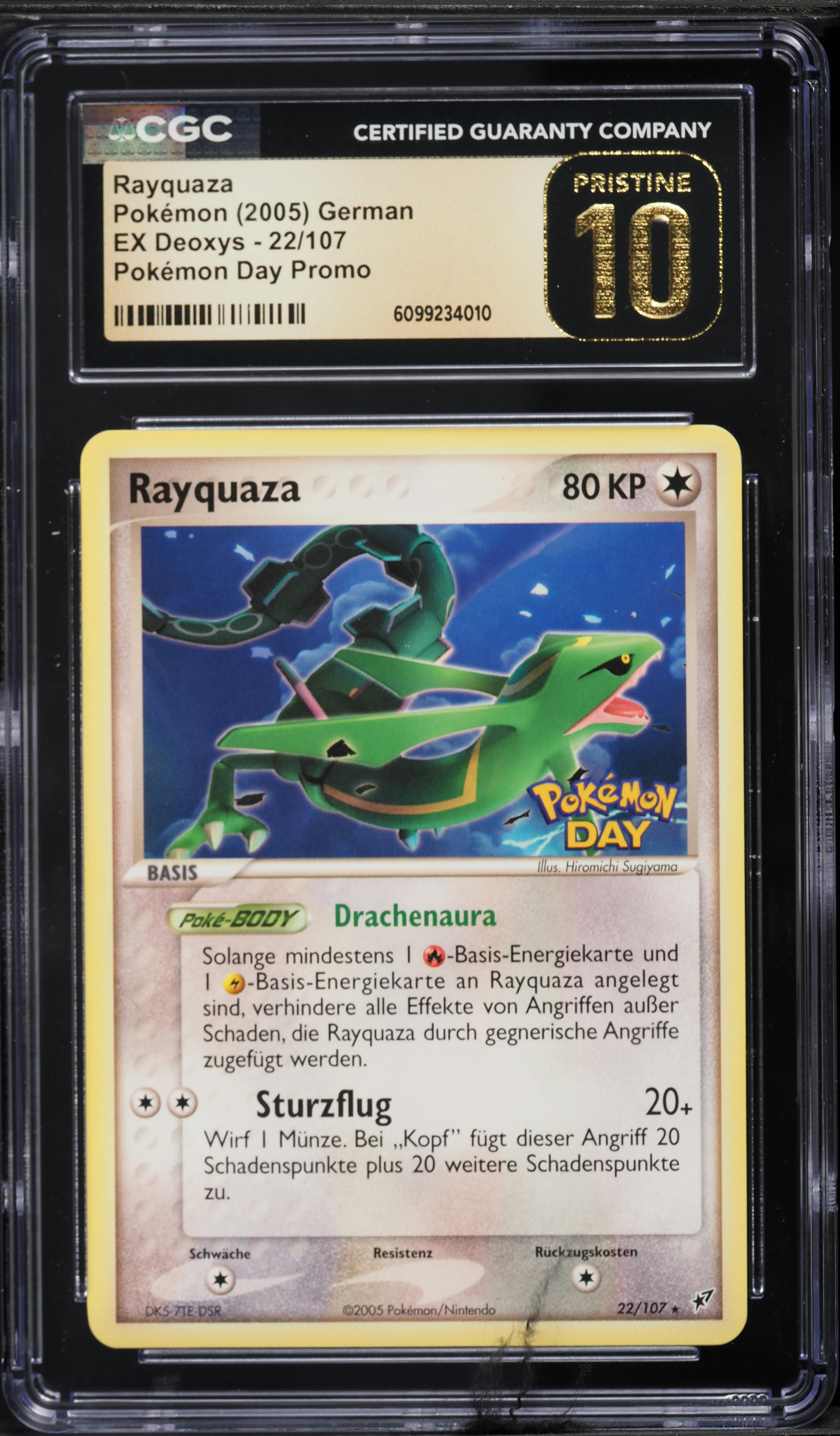 希少　2005 D ay dreaming 2005 Pokemon German EX Deoxys Pokémon Day Promo Rayquaza #22 CGC