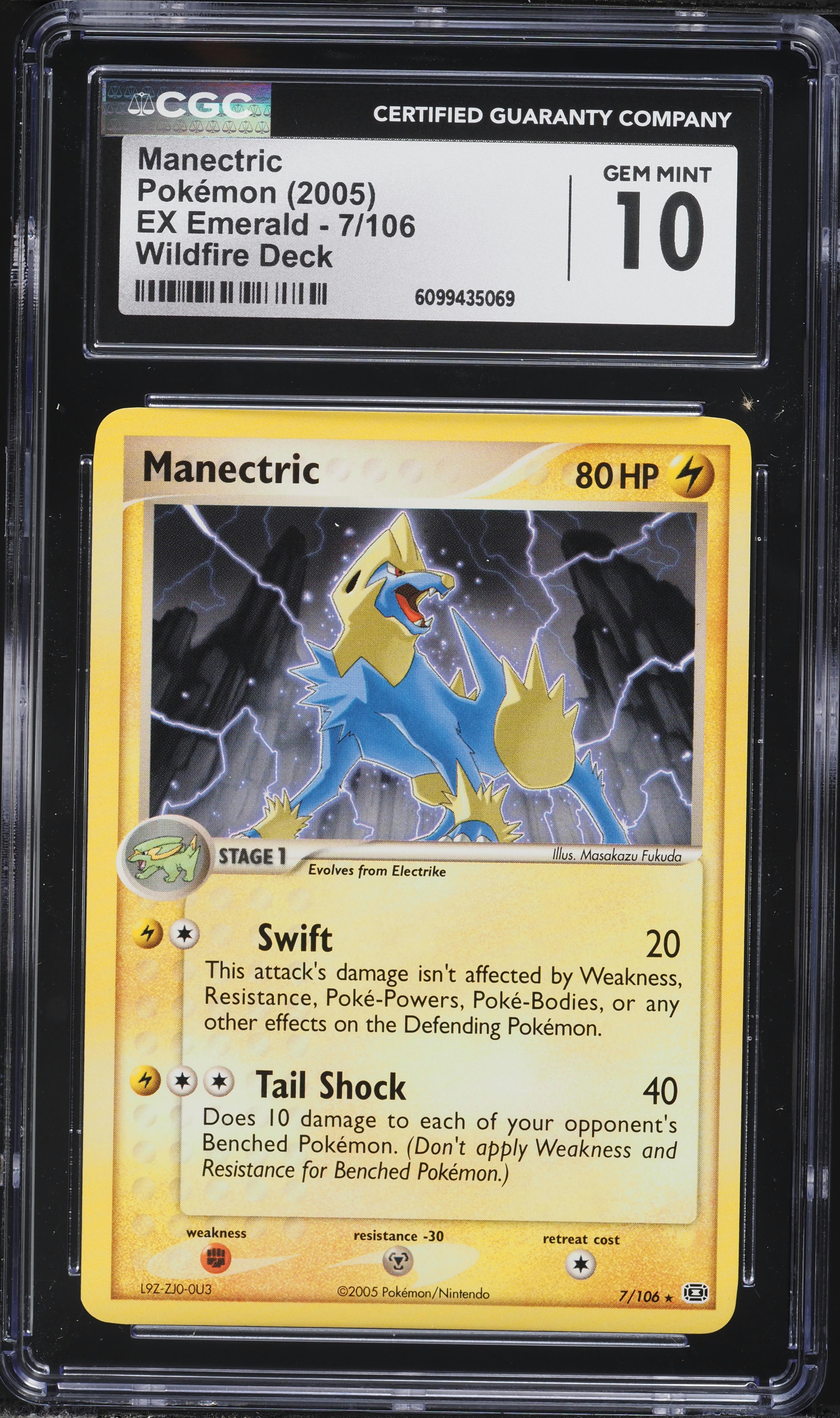 2005 Pokemon EX Emerald Wildfire Deck Manectric #7 CGC 10 GEM MINT