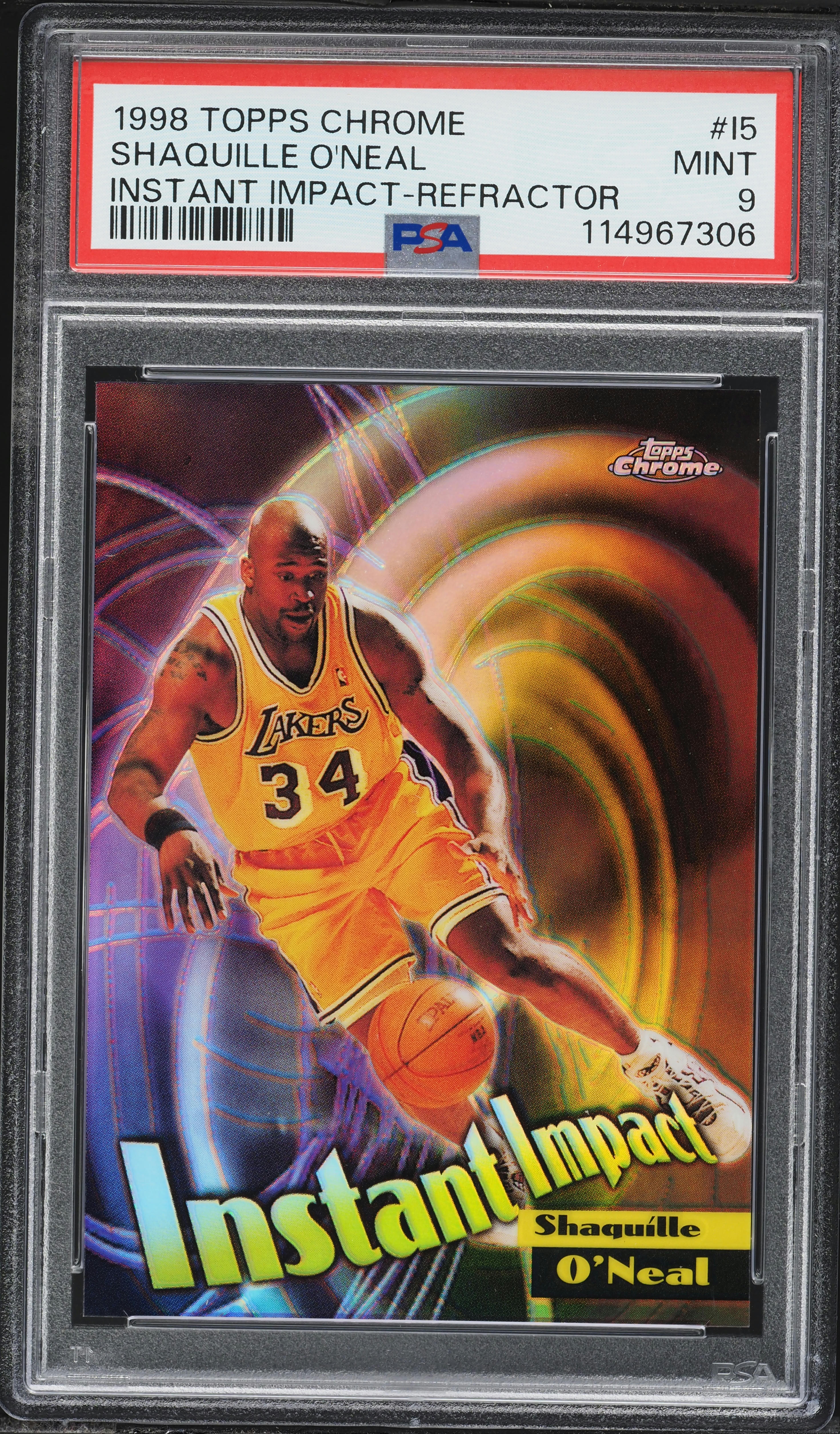 1998 Topps Chrome Instant Impact Refractor Shaquille O'Neal #I5