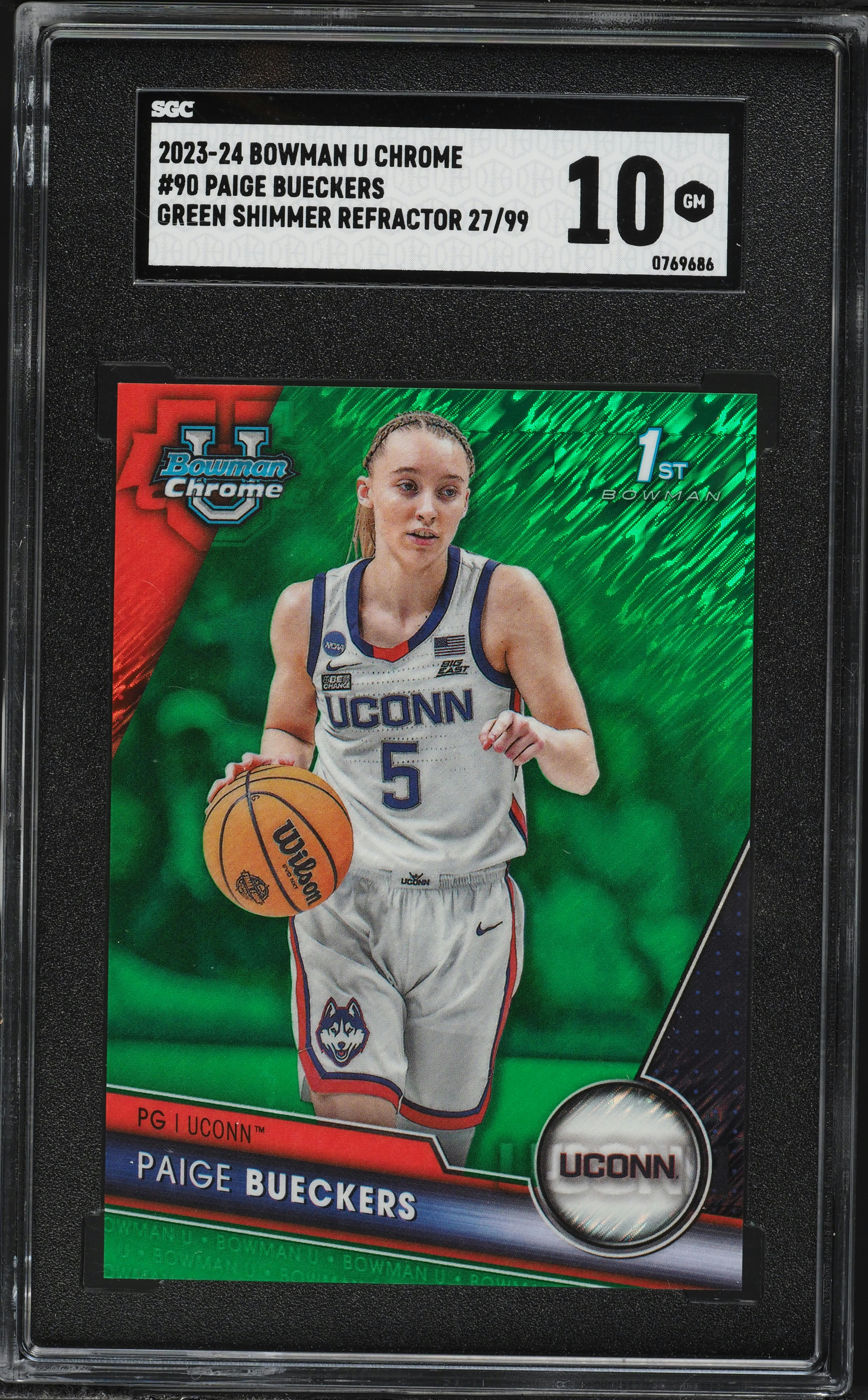 2023 Bowman U Chrome Green Shimmer Refractor Paige Bueckers ROOKIE 