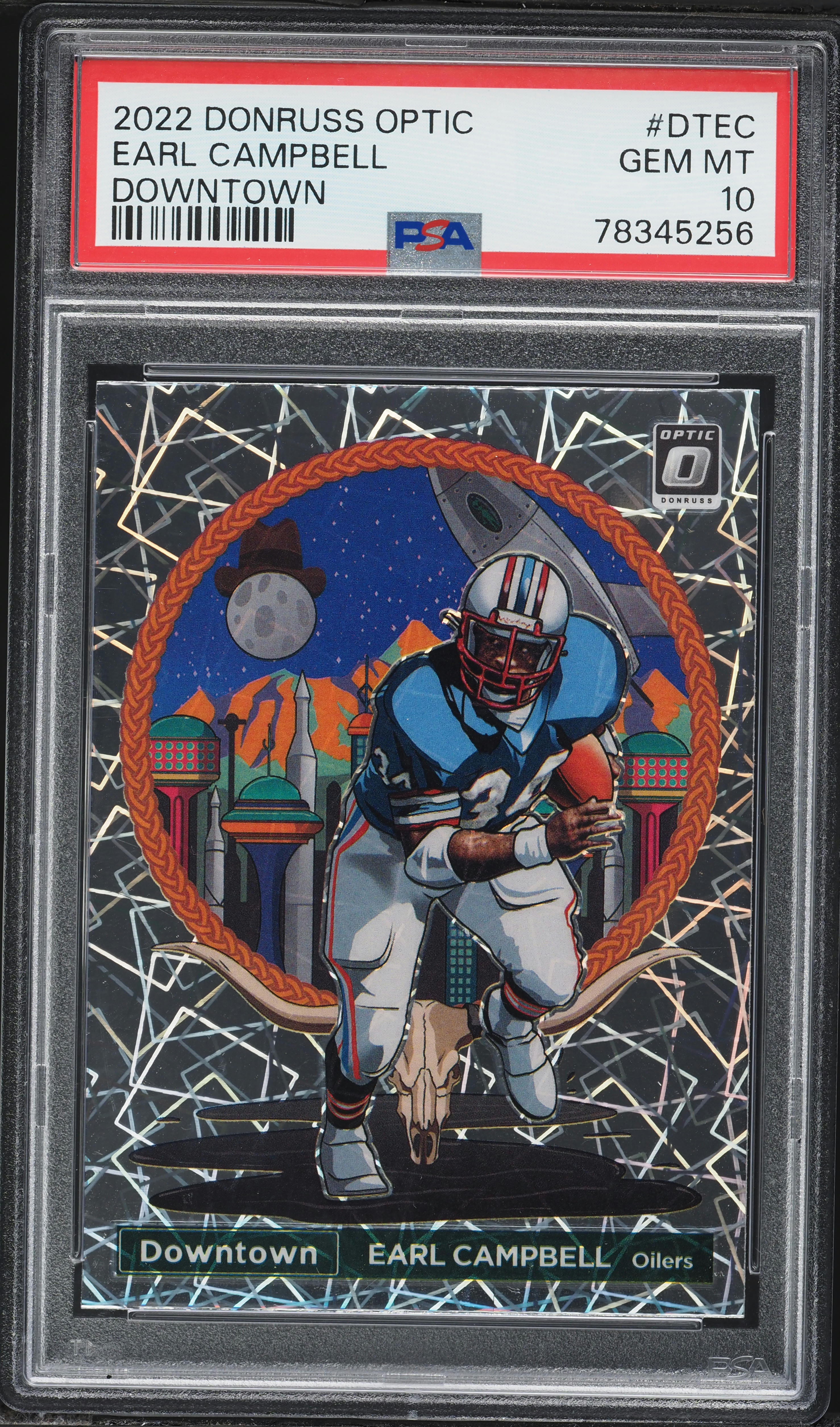 2022 Donruss Optic Downtown Earl Campbell #DT-EC PSA 10 GEM MINT