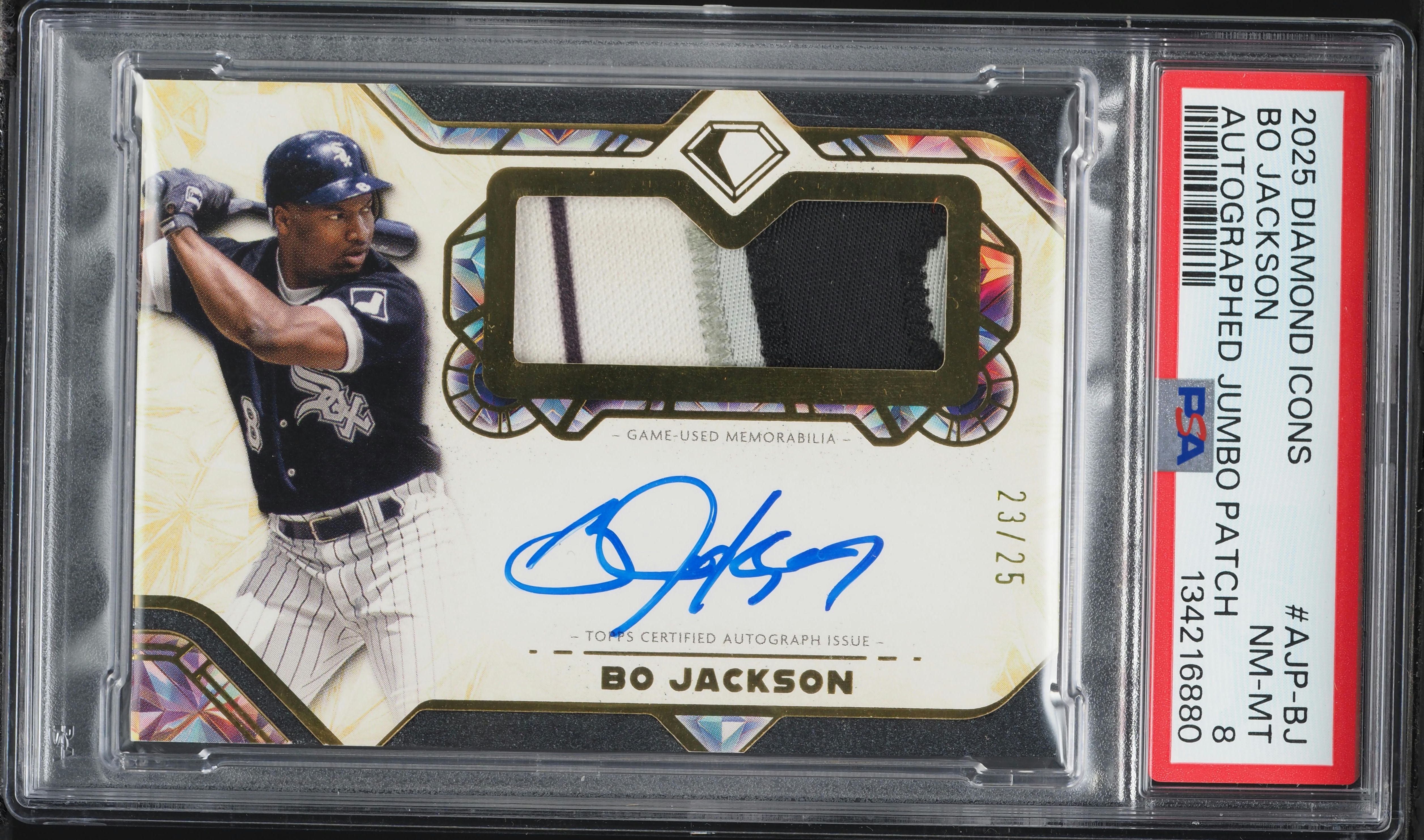 2025 Topps Diamond Icons Jumbo Bo Jackson PATCH AUTO /25 #AJP-BJ 