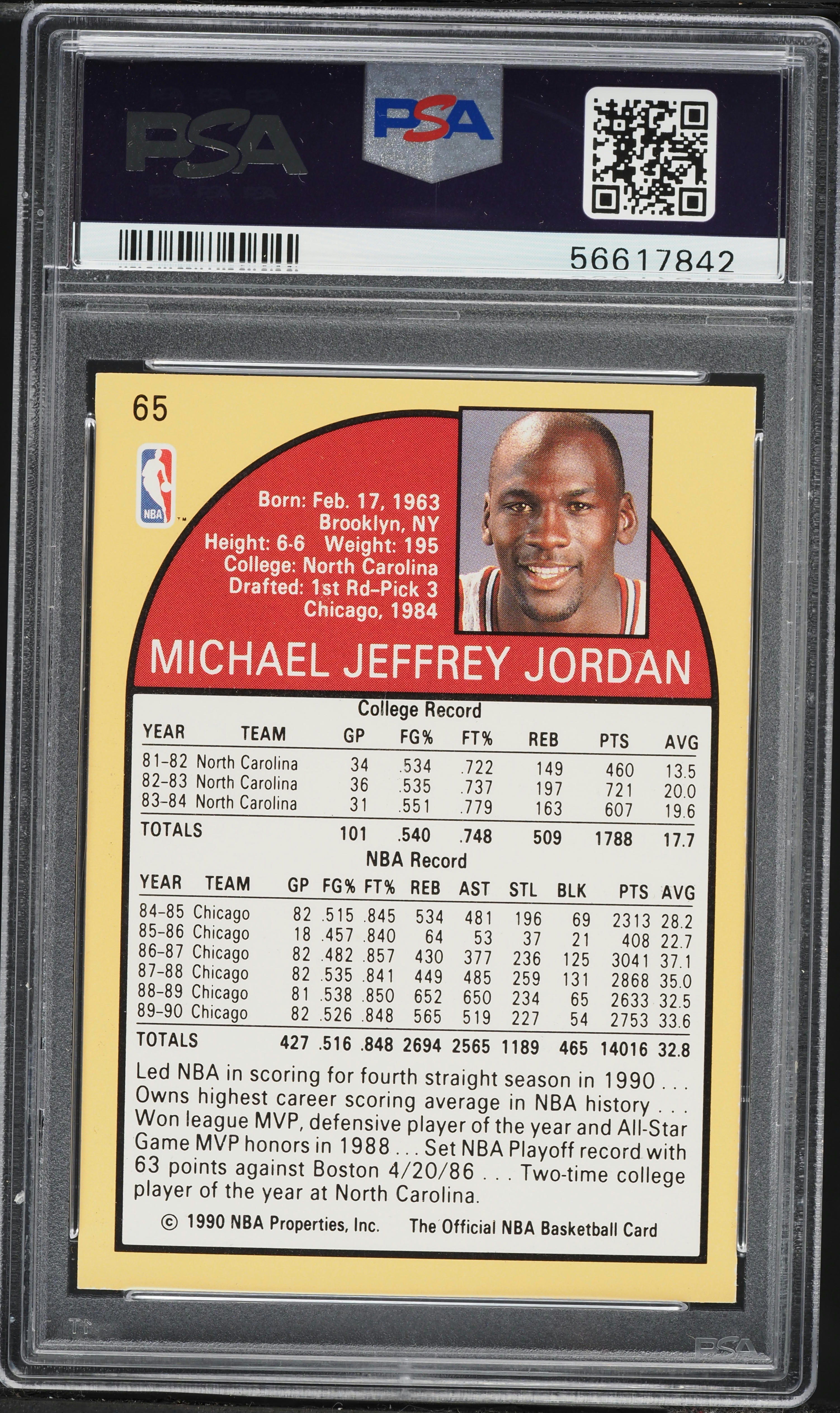1990 Hoops Michael Jordan #65 PSA 10 GEM MINT on Fanatics Collect