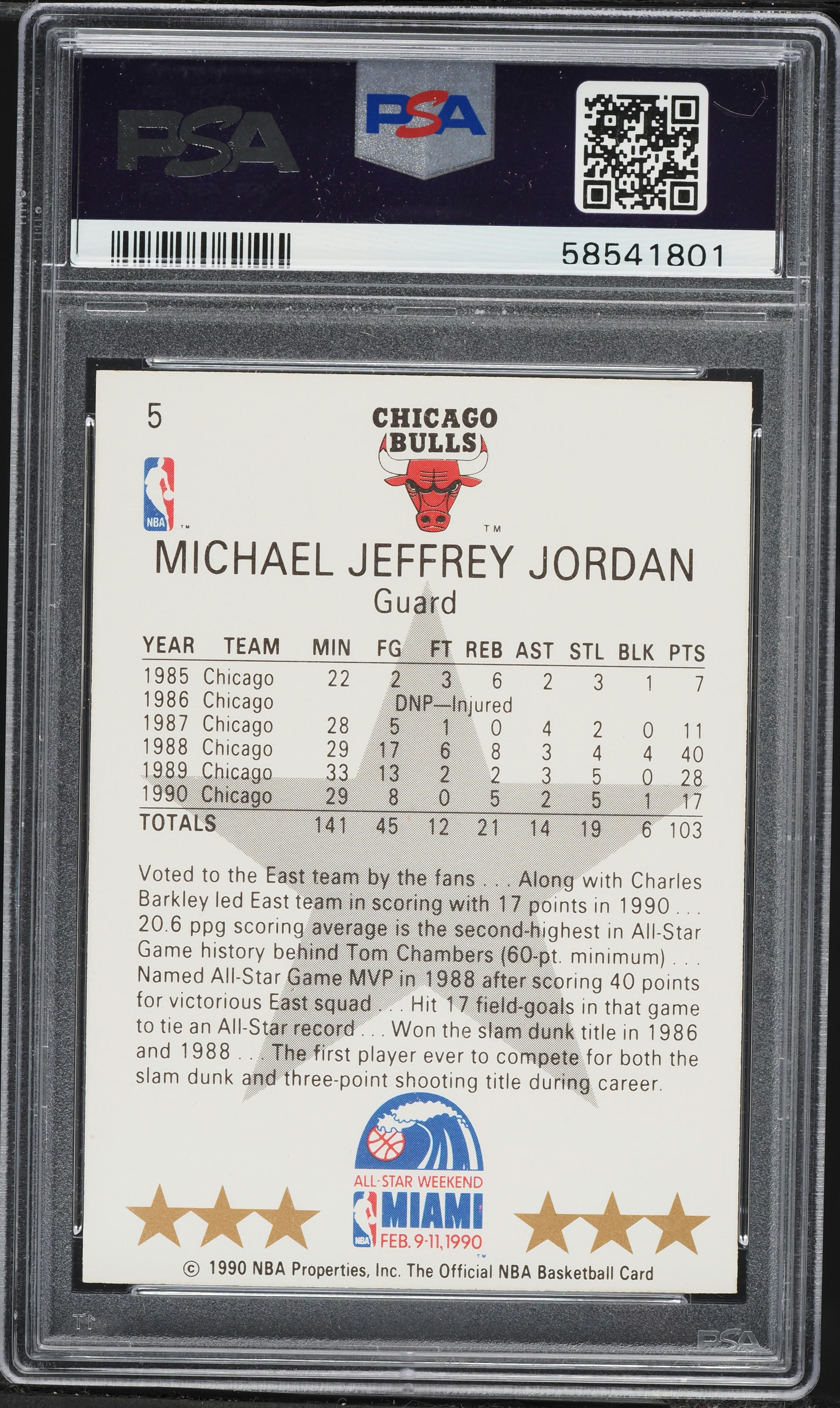 1990 Hoops Michael Jordan ALL STAR #5 PSA 10 GEM MINT on Fanatics 1990 Hoops Michael Jordan ALL STAR #5 PSA 10 GEM MINT on Fanatics