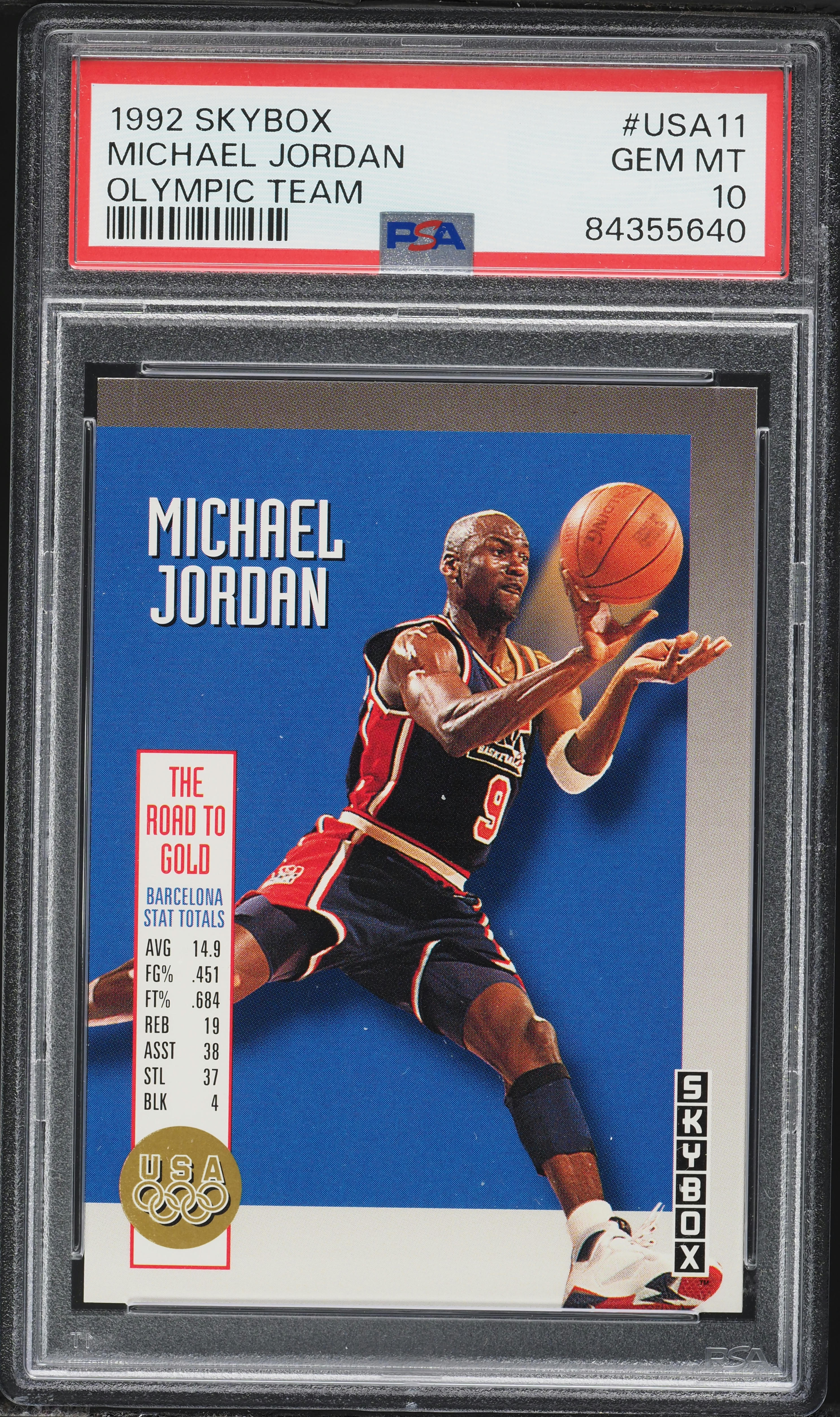 1992 Skybox Olympic Team Michael Jordan #USA11 PSA 10 GEM MINT on