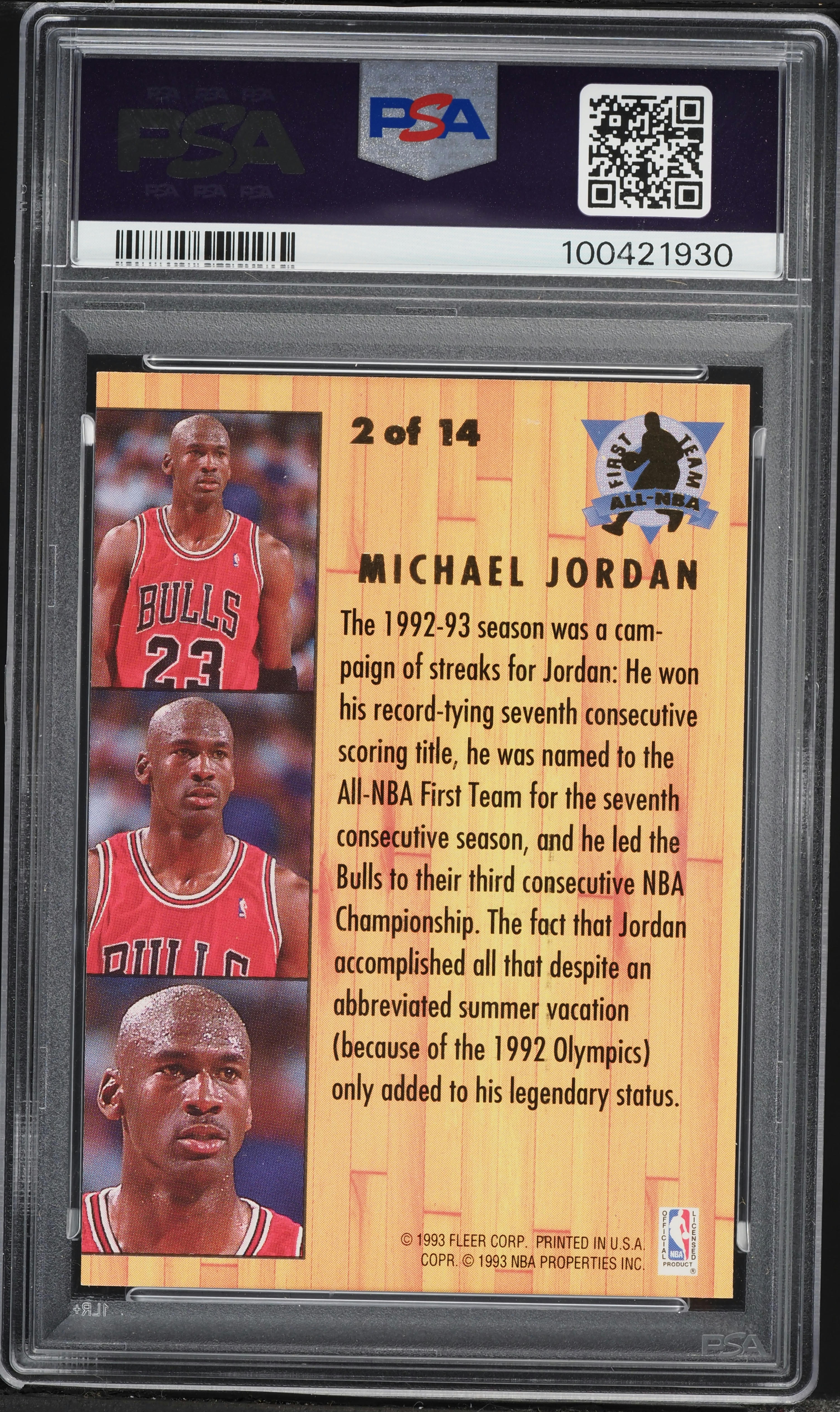 1993 Ultra All-NBA Michael Jordan #2 PSA 10 GEM MINT on Fanatics
