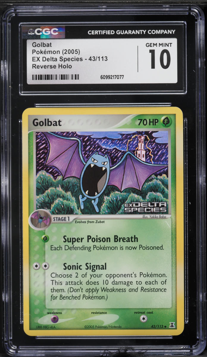 2005 Pokemon EX Delta Species Reverse Holo Golbat #43 CGC 10 GEM MINT